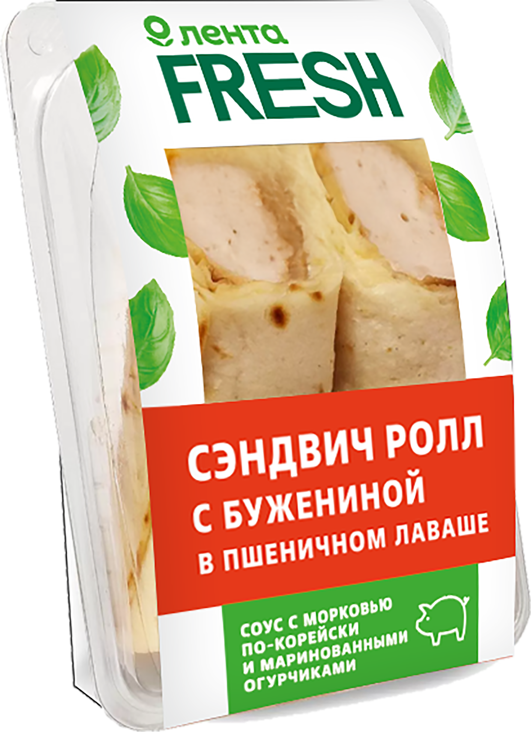 Изображение товара Сэндвич-ролл ЛЕНТА FRESH с бужениной, 200г