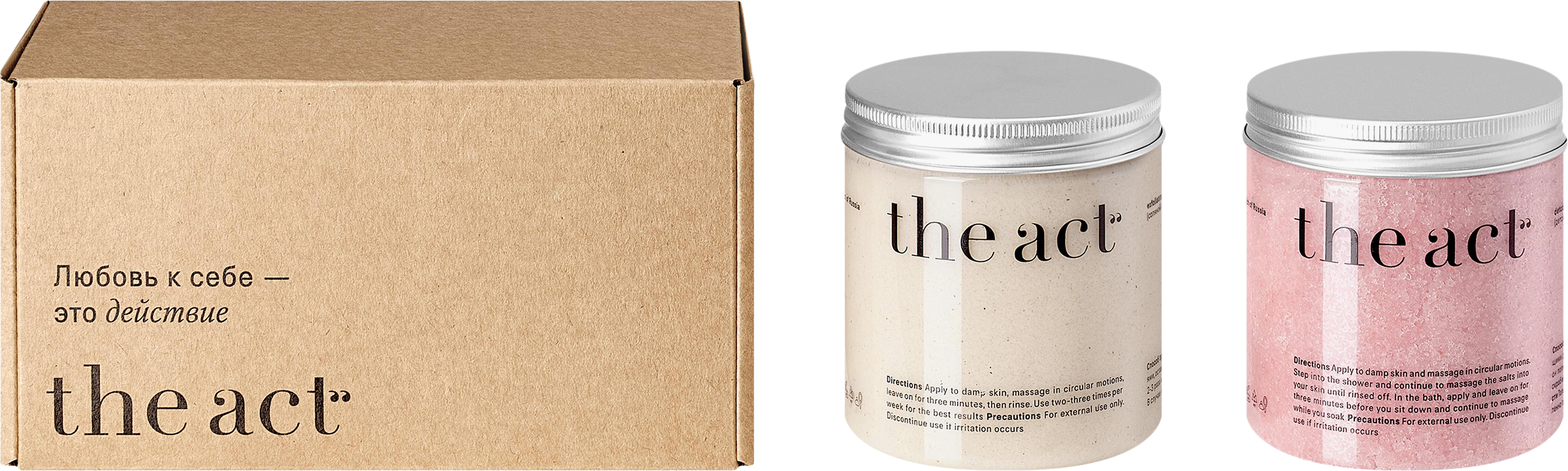 Изображение товара Набор скрабов THE ACT Кокос и грейпфрут натуральные средства для ухода за кожей