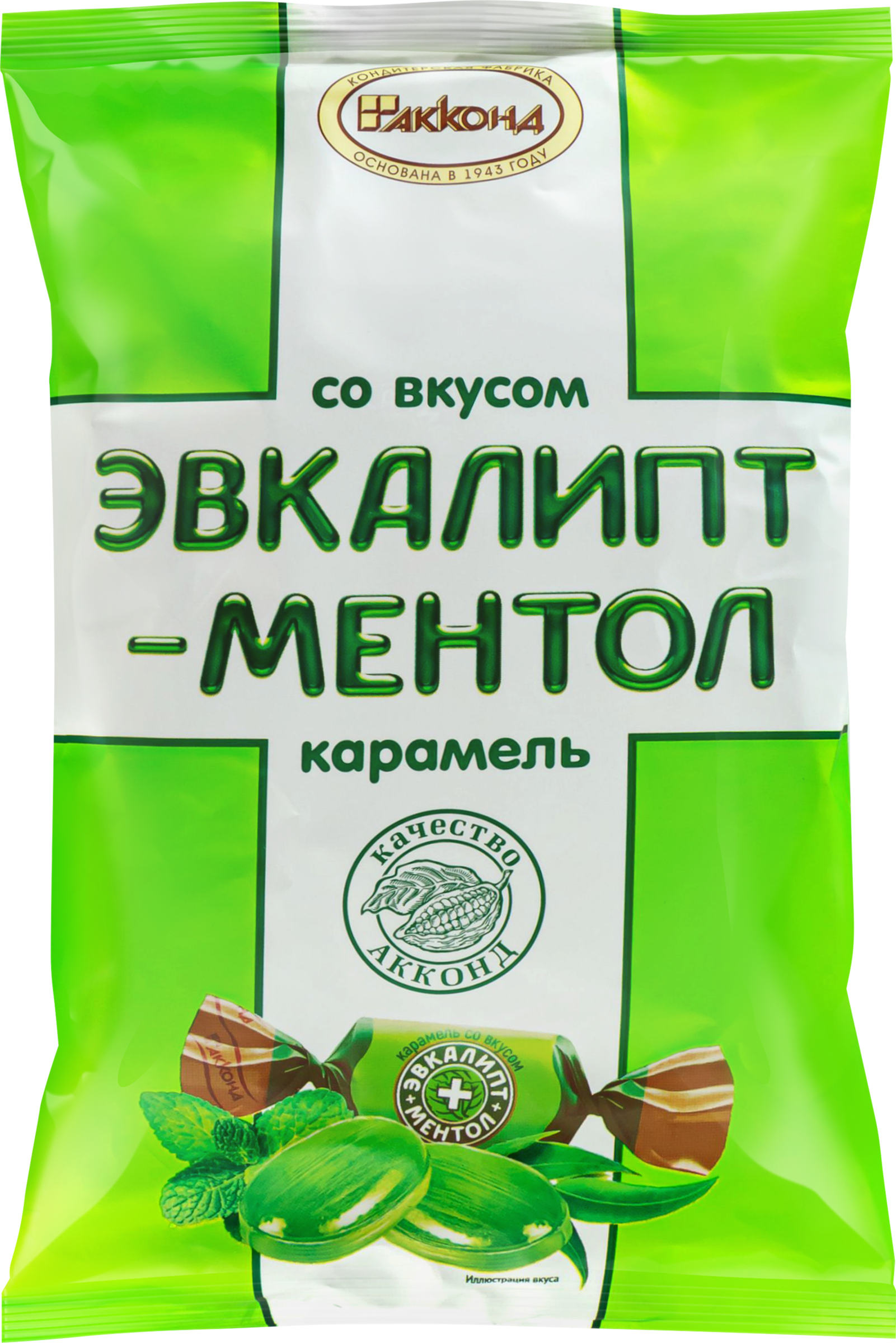 Изображение товара Карамель АККОНД Эвкалипт-ментол 150г освежающие леденцы