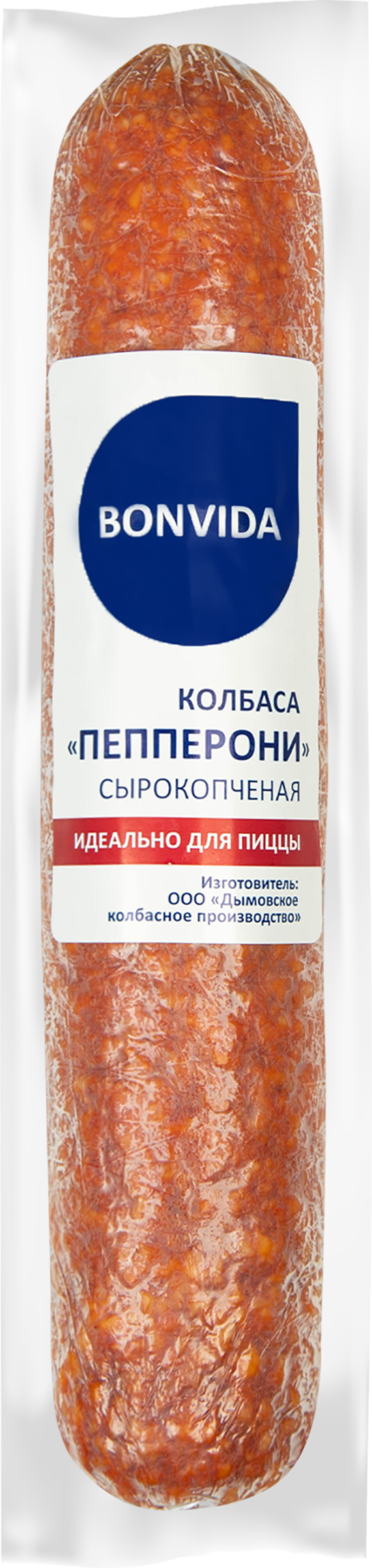 Изображение товара Колбаса BONVIDA Пепперони с/к 400 г - вкусный деликатес для пиццы и закусок