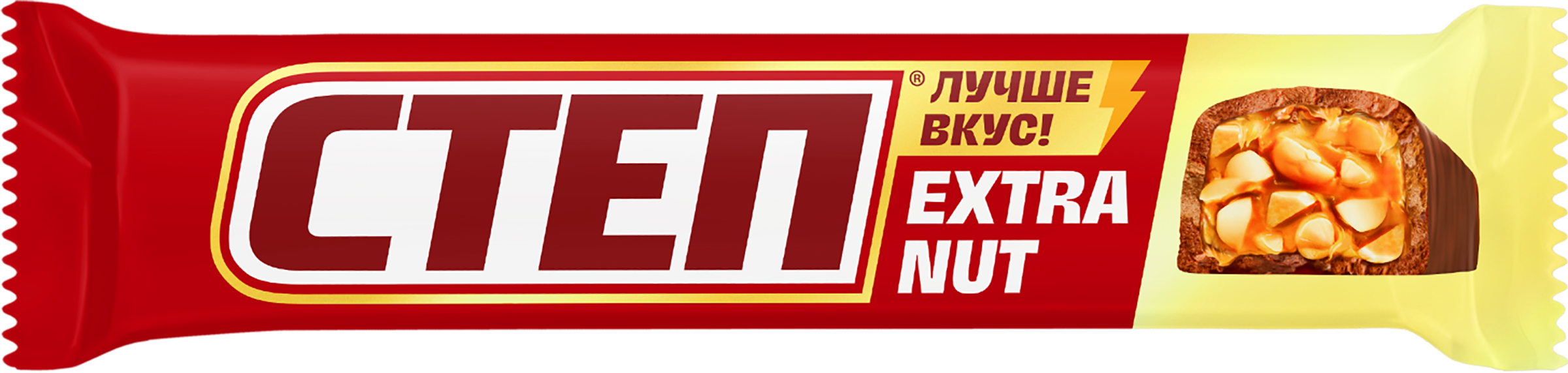 Изображение товара Батончик СТЕП Extra Nut из арахиса с карамелью и глазурью 47г