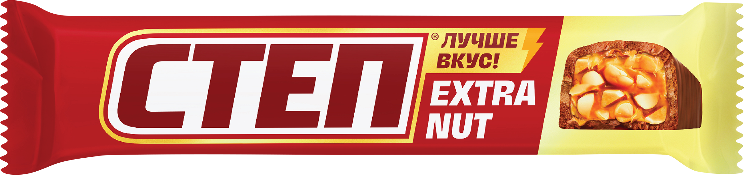 Изображение товара Батончик СТЕП Extra Nut из арахиса с карамелью и глазурью 47г