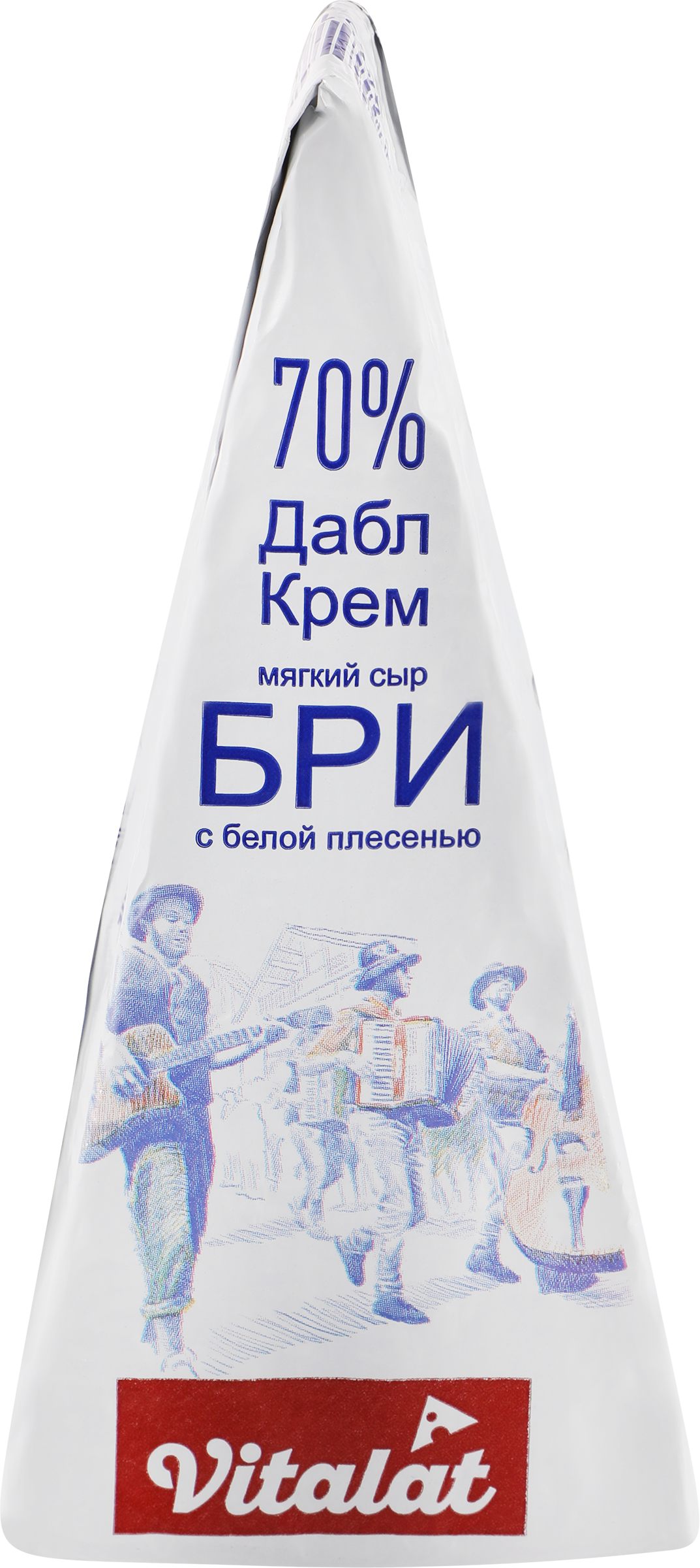 Изображение товара Мягкий сыр VITALAT Бри ДаблКрем 70% без змж 180г - натуральный российский сыр для меню