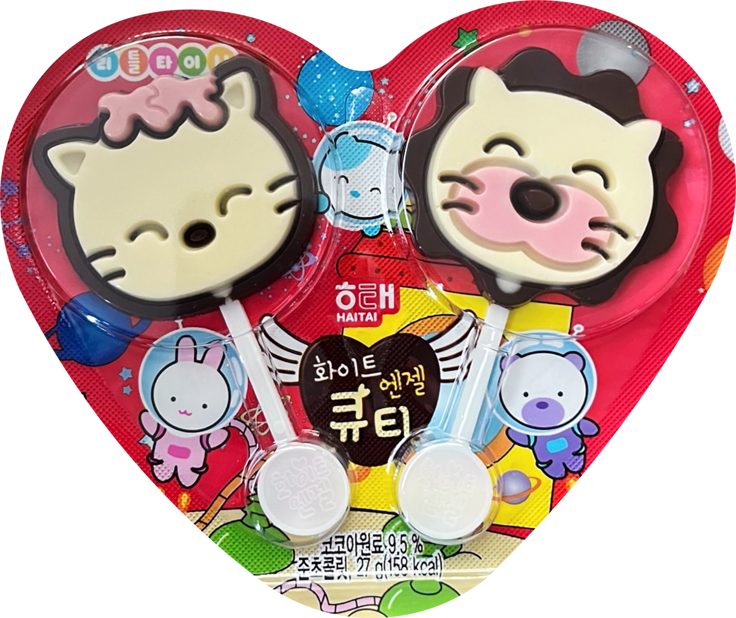 Изображение товара Конфеты шоколадные HAITAI Милашка в виде котиков на палочке 27г