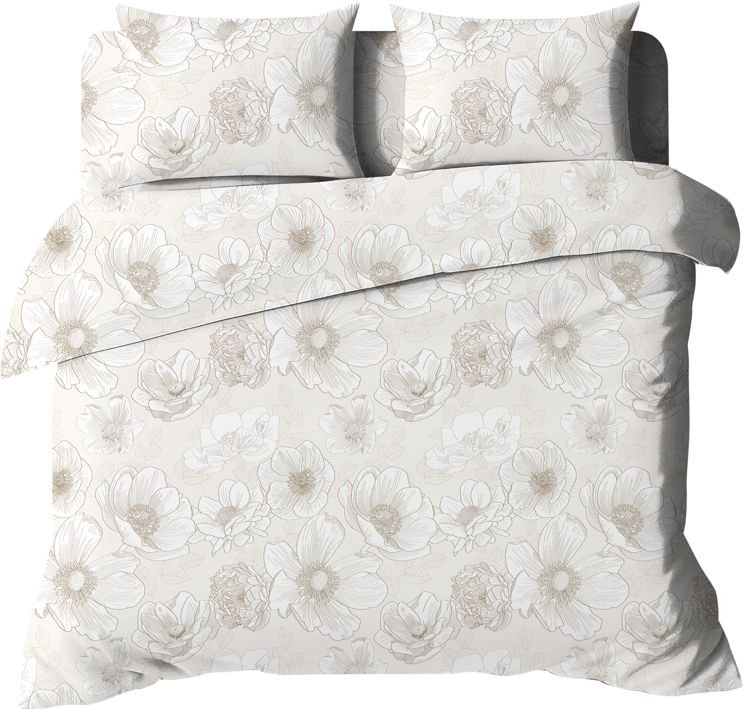 Изображение товара Комплект постельного белья Евро HOMECLUB Isabella бежевый поплин для комфортного сна