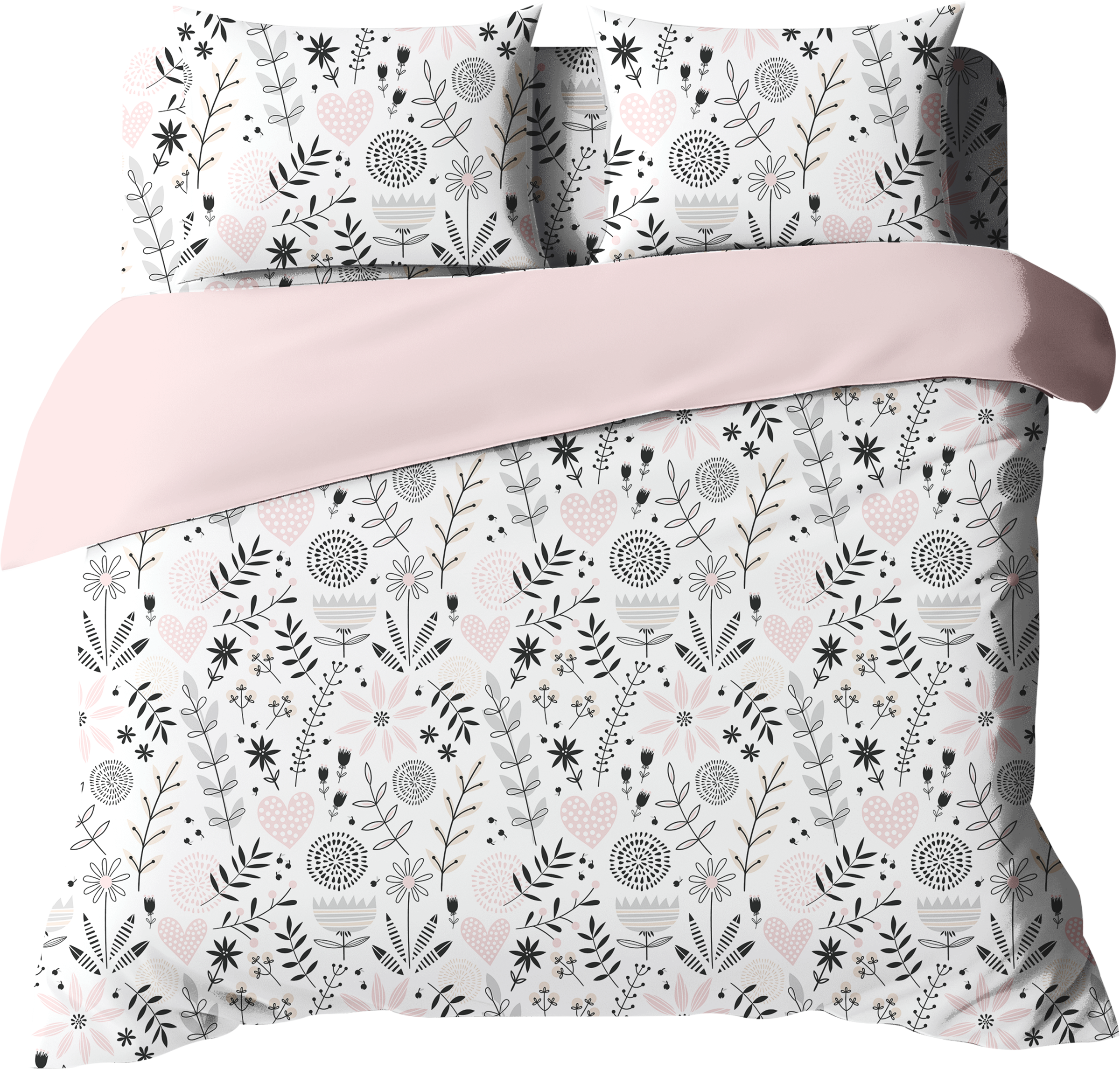 Изображение товара Комплект постельного белья Евро HOMECLUB Serena, серый, поплин, для комфортного сна