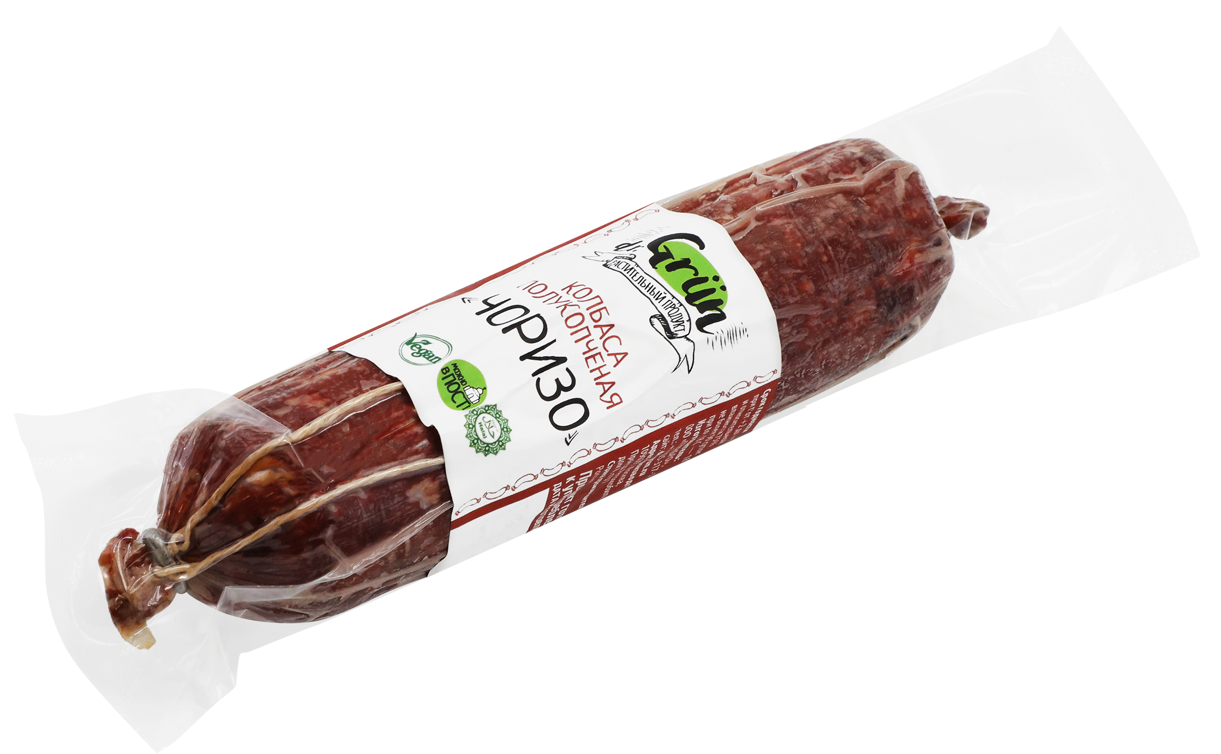 Изображение товара Колбаса полукопченая DR.GRUN Чоризо, растительная, 200г