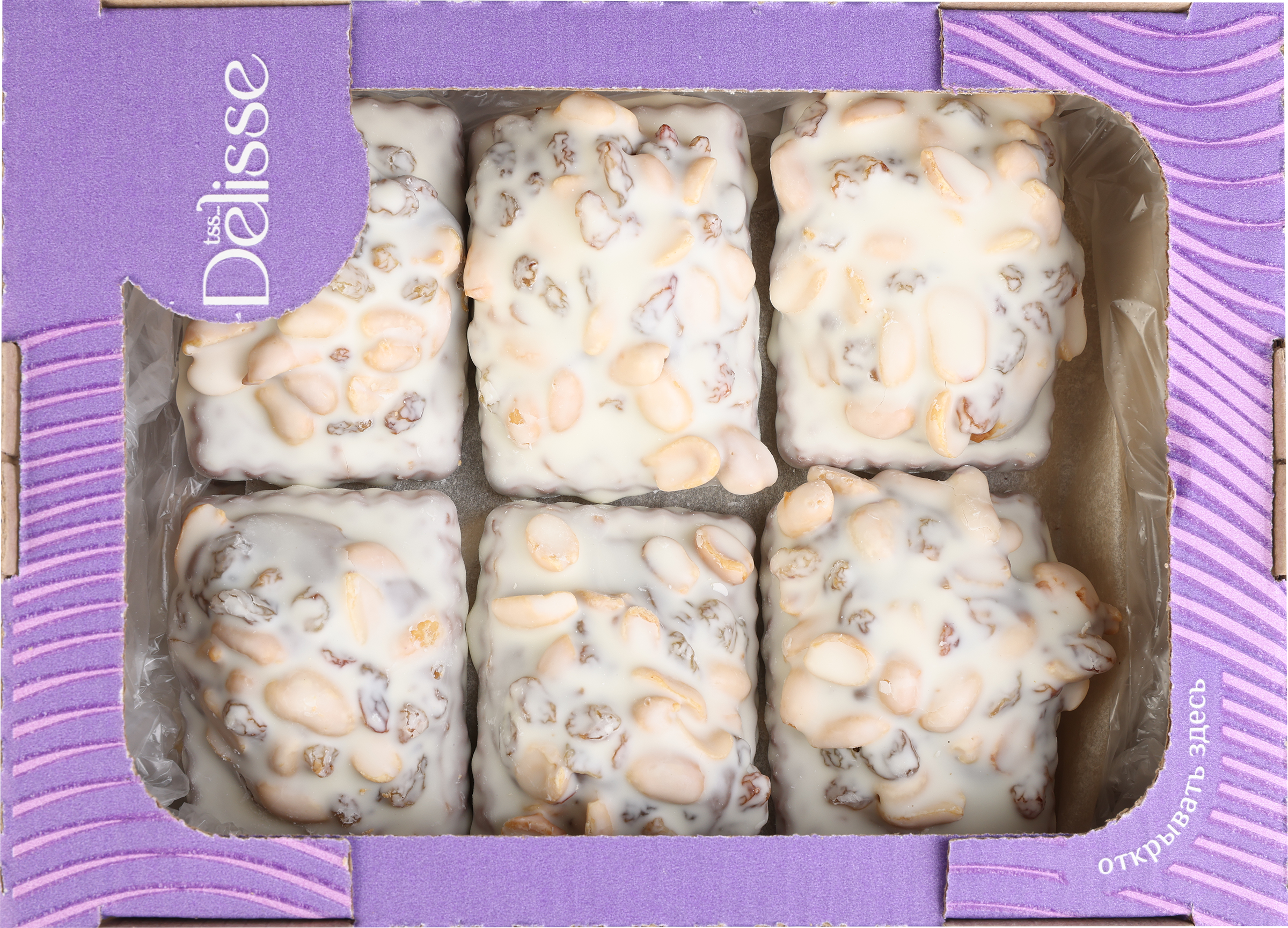 Изображение товара Десерт DELISSE с изюмом арахисом в белой глазури 700г Россия