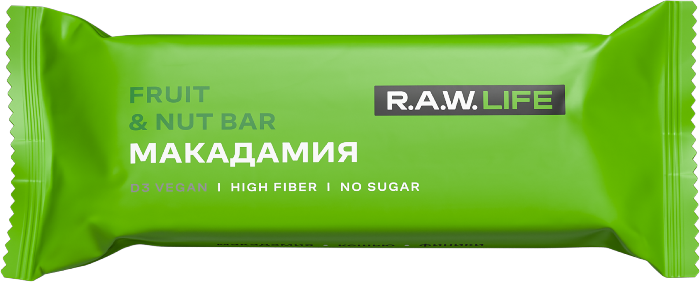 Изображение товара Батончик фруктово-ореховый R.A.W.LIFE Макадамия 47 г натуральный полезный перекус