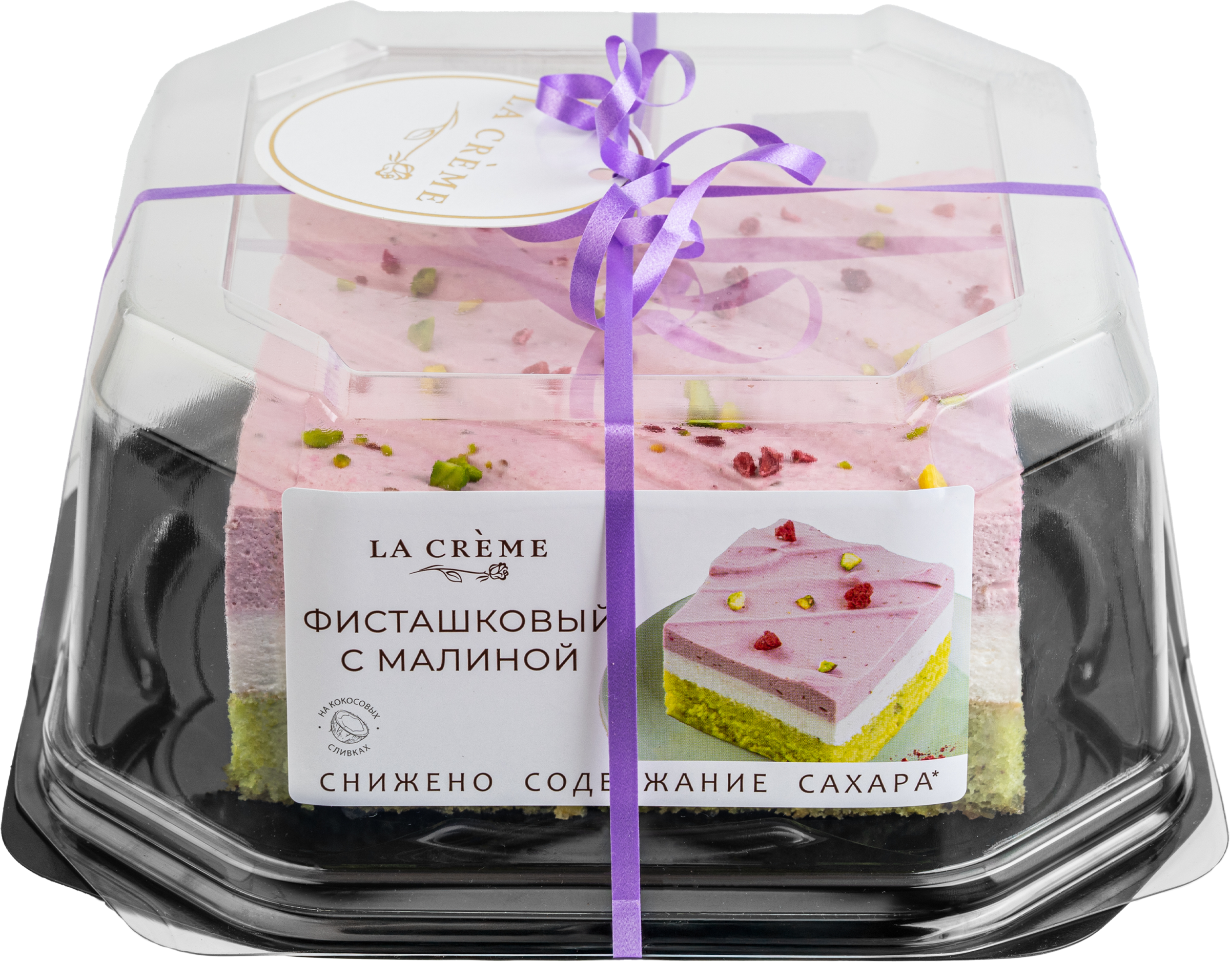 Изображение товара Торт ЛА КРЕМ Фисташковый с малиной, 500г