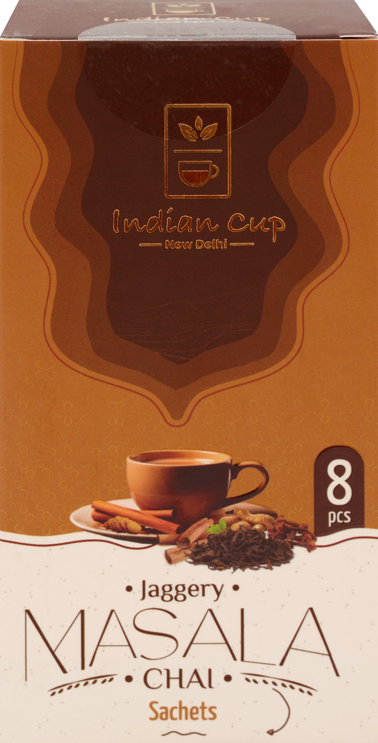 Изображение товара Растворимый чай INDIAN CUP Джаггери Масала с пряными специями 8 штук