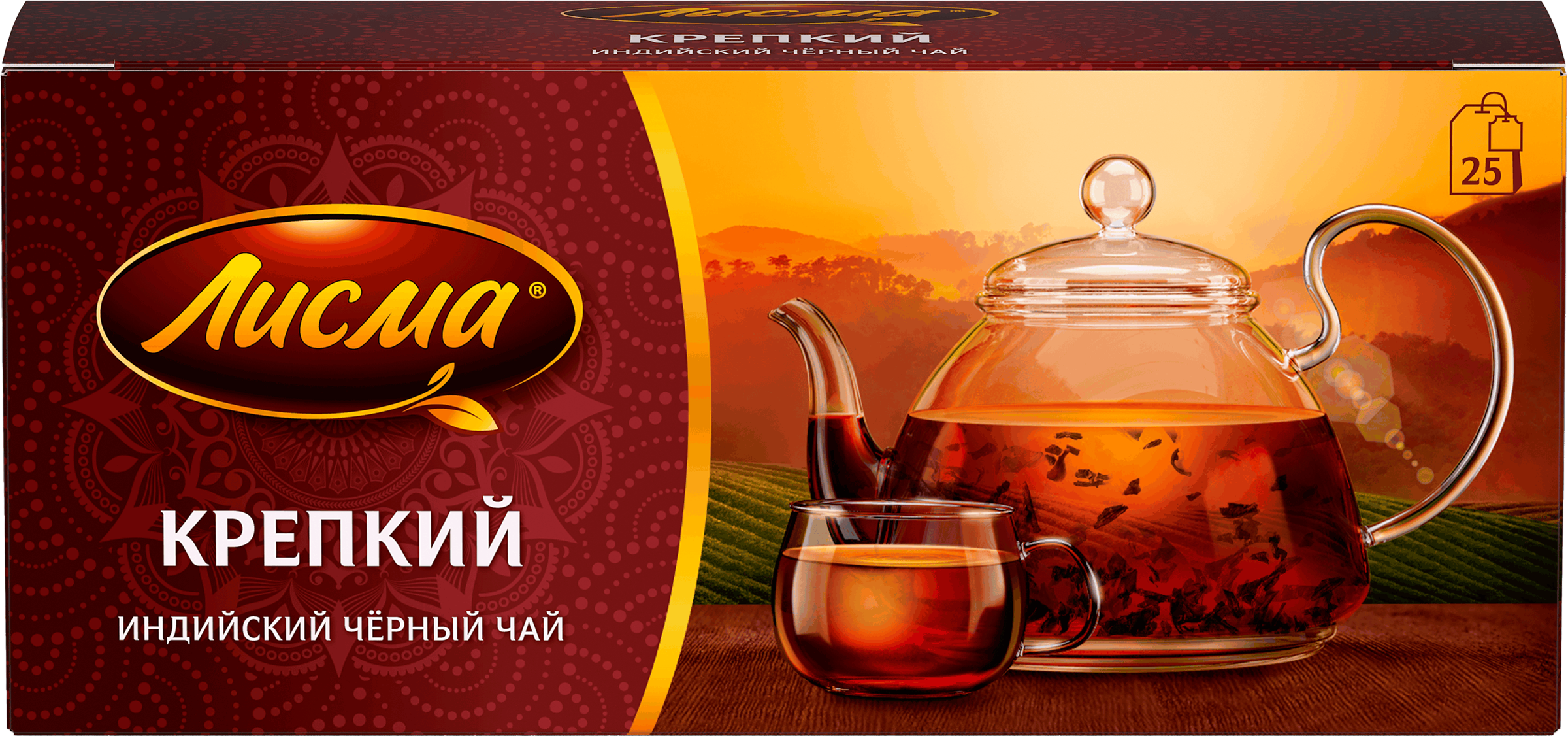 Изображение товара Чай черный ЛИСМА Крепкий 25х2г - насыщенный вкус и яркий аромат