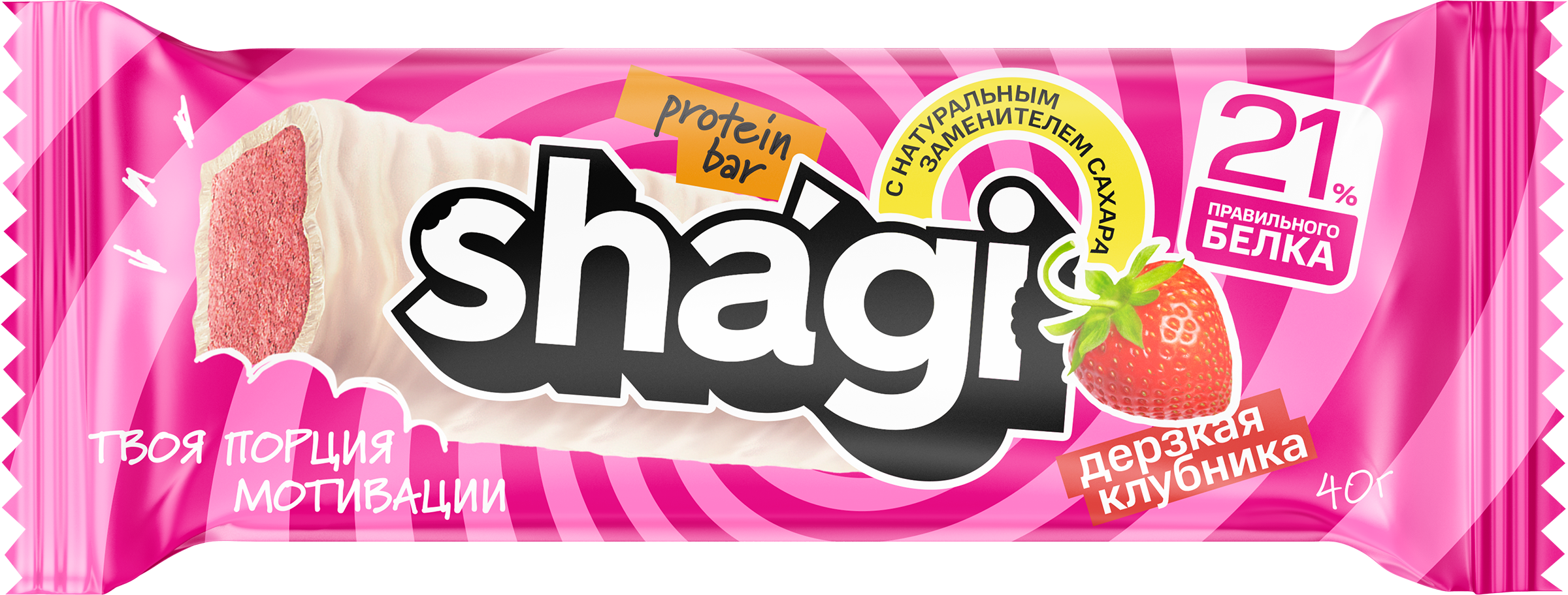 Изображение товара Батончик протеиновый SHAGI со вкусом клубники, 40г