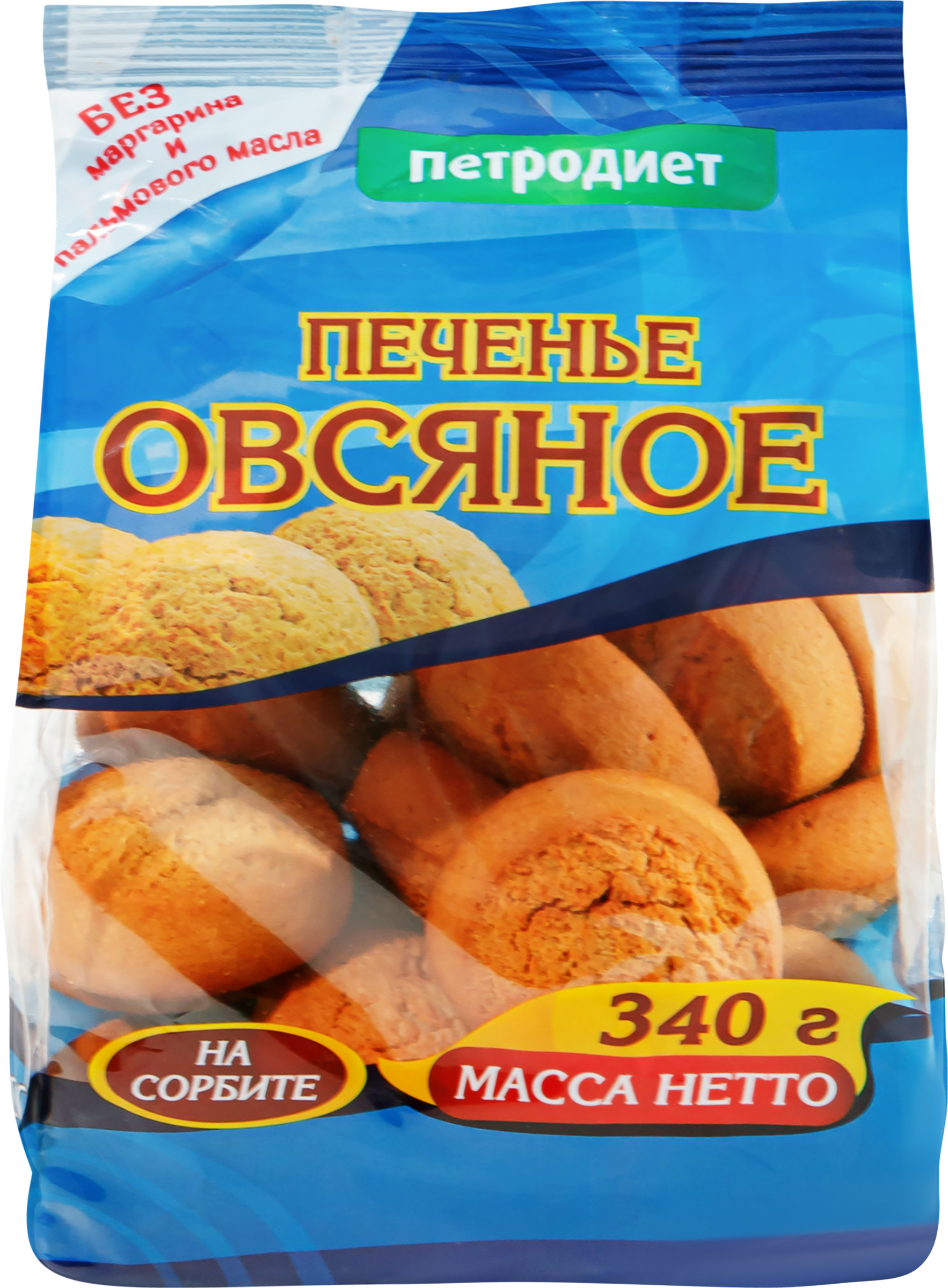 Изображение товара Печенье овсяное ПЕТРОДИЕТ на сорбите 340г полезное лакомство для здоровья