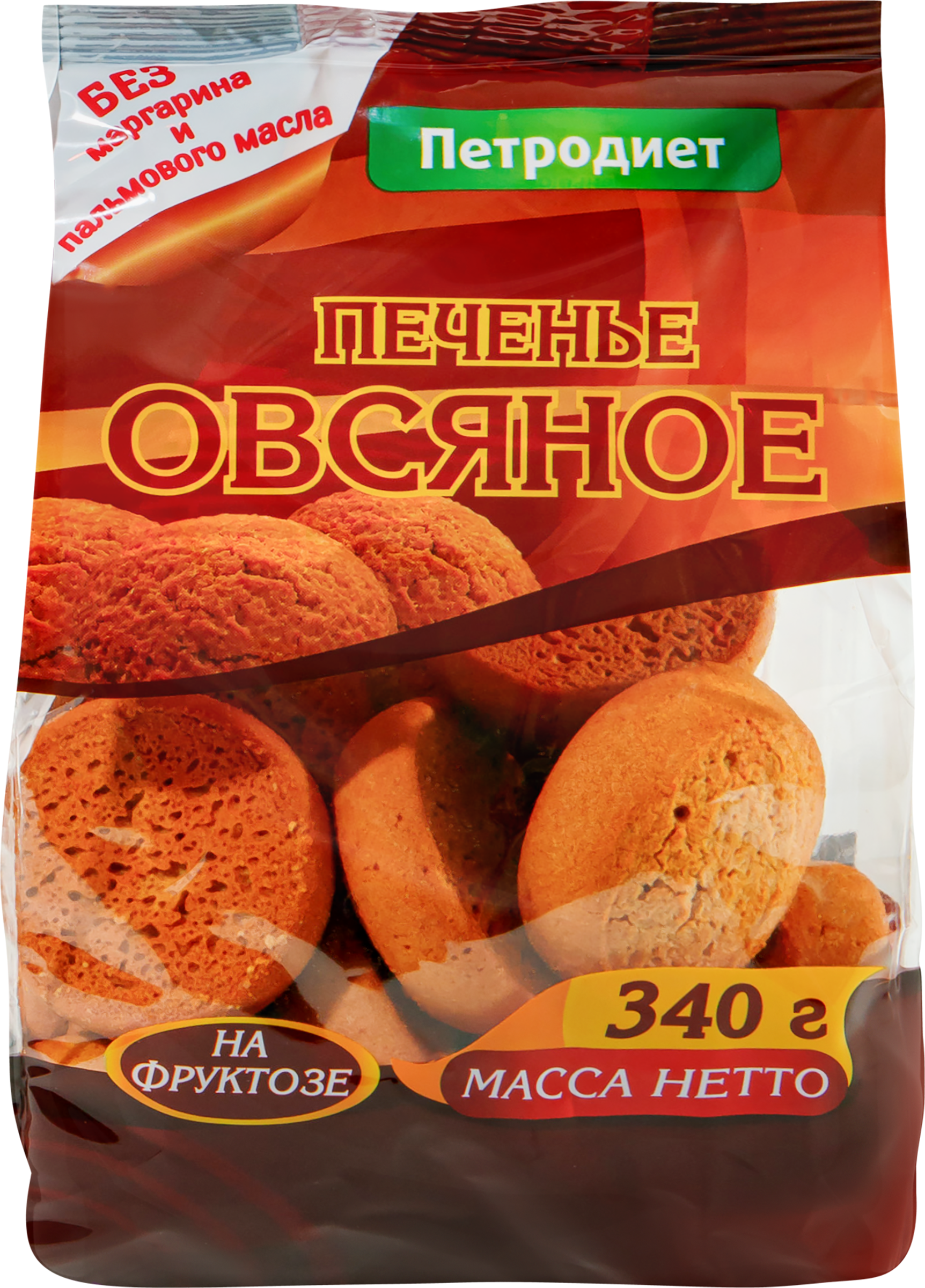 Изображение товара Печенье овсяное ПЕТРОДИЕТ на фруктозе, 340г