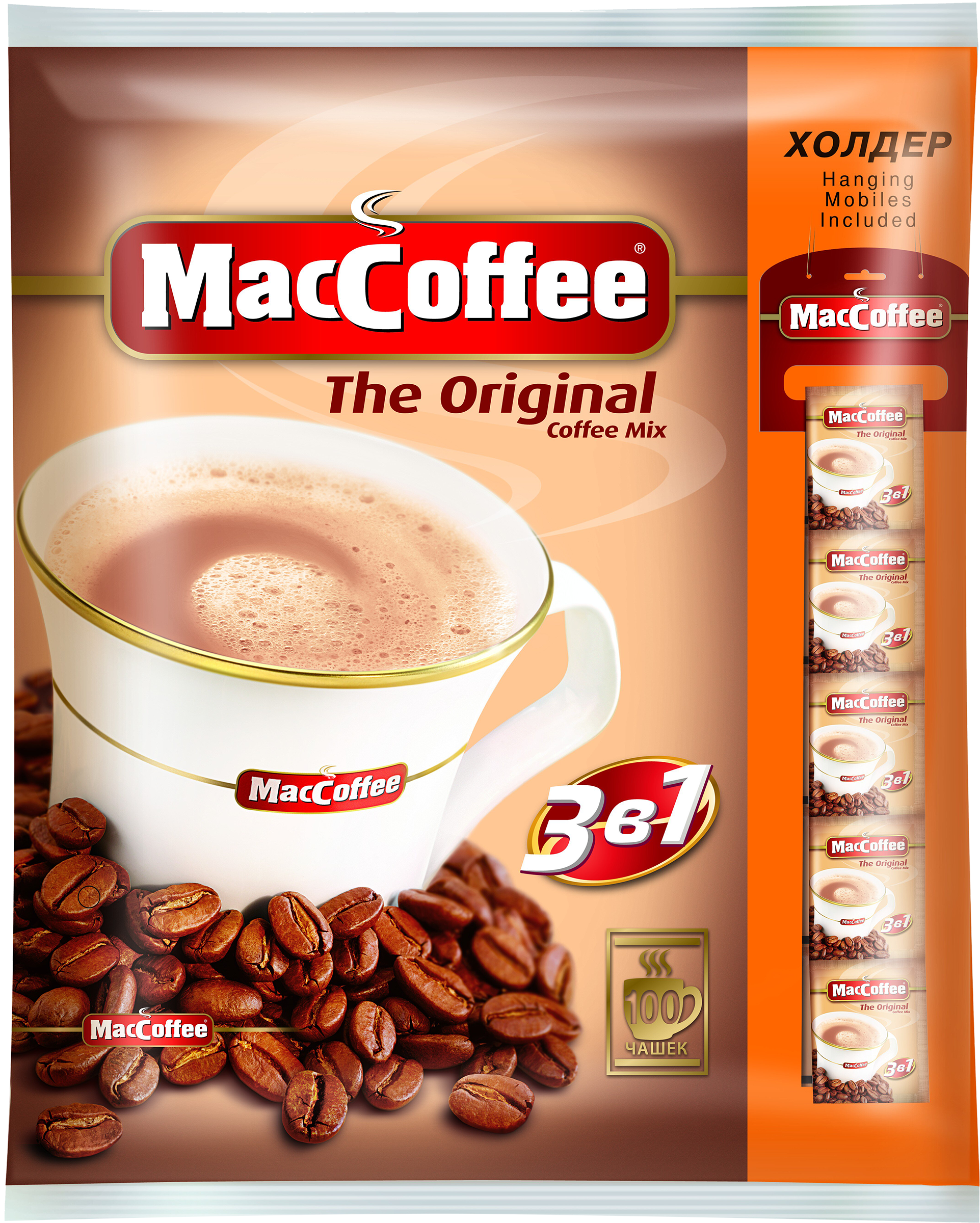 Изображение товара Напиток кофейный растворимый MACCOFFEE Original 3в1, 100пак