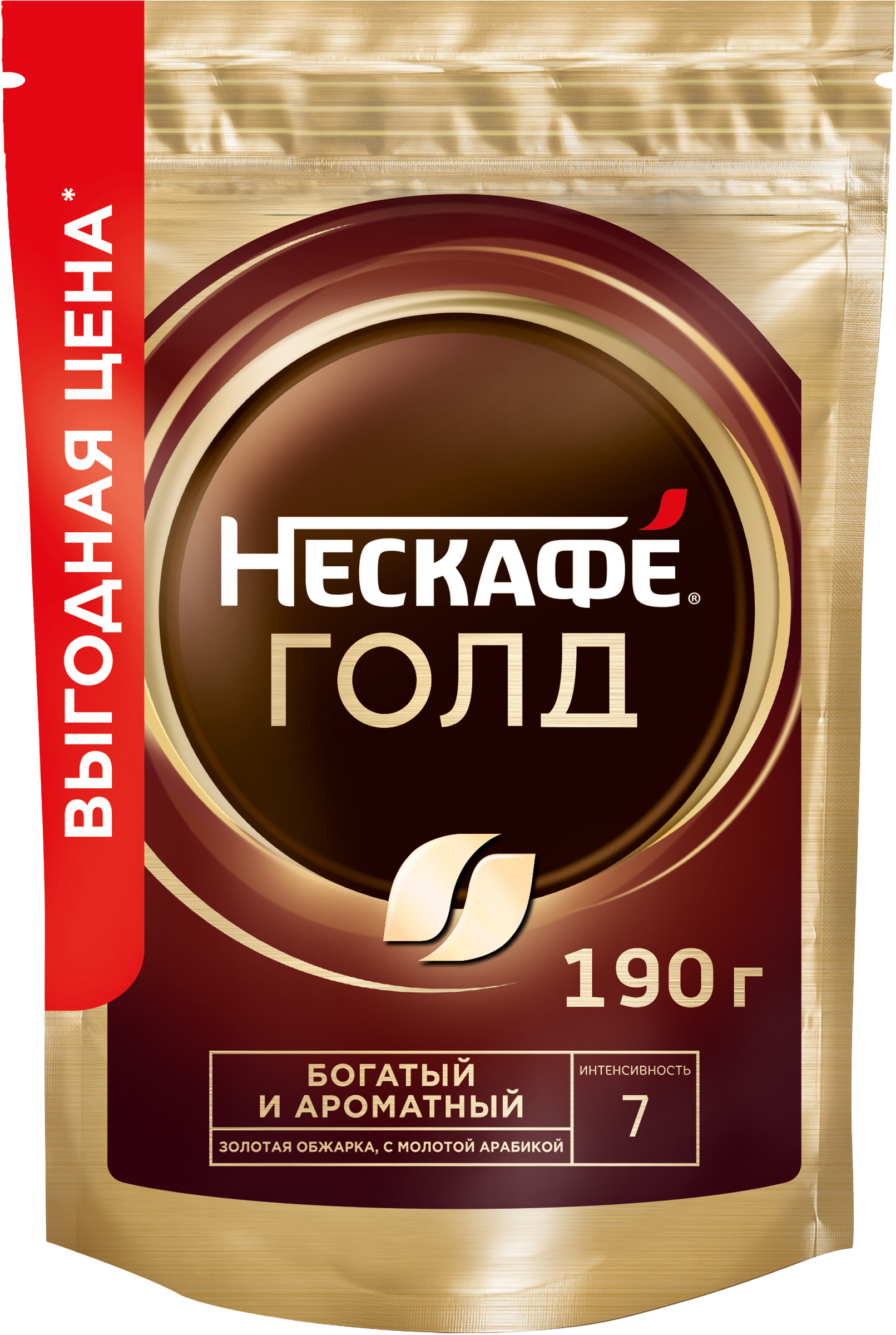 Изображение товара Кофе растворимый с добавлением молотого НЕСКАФЕ Gold, 190 г