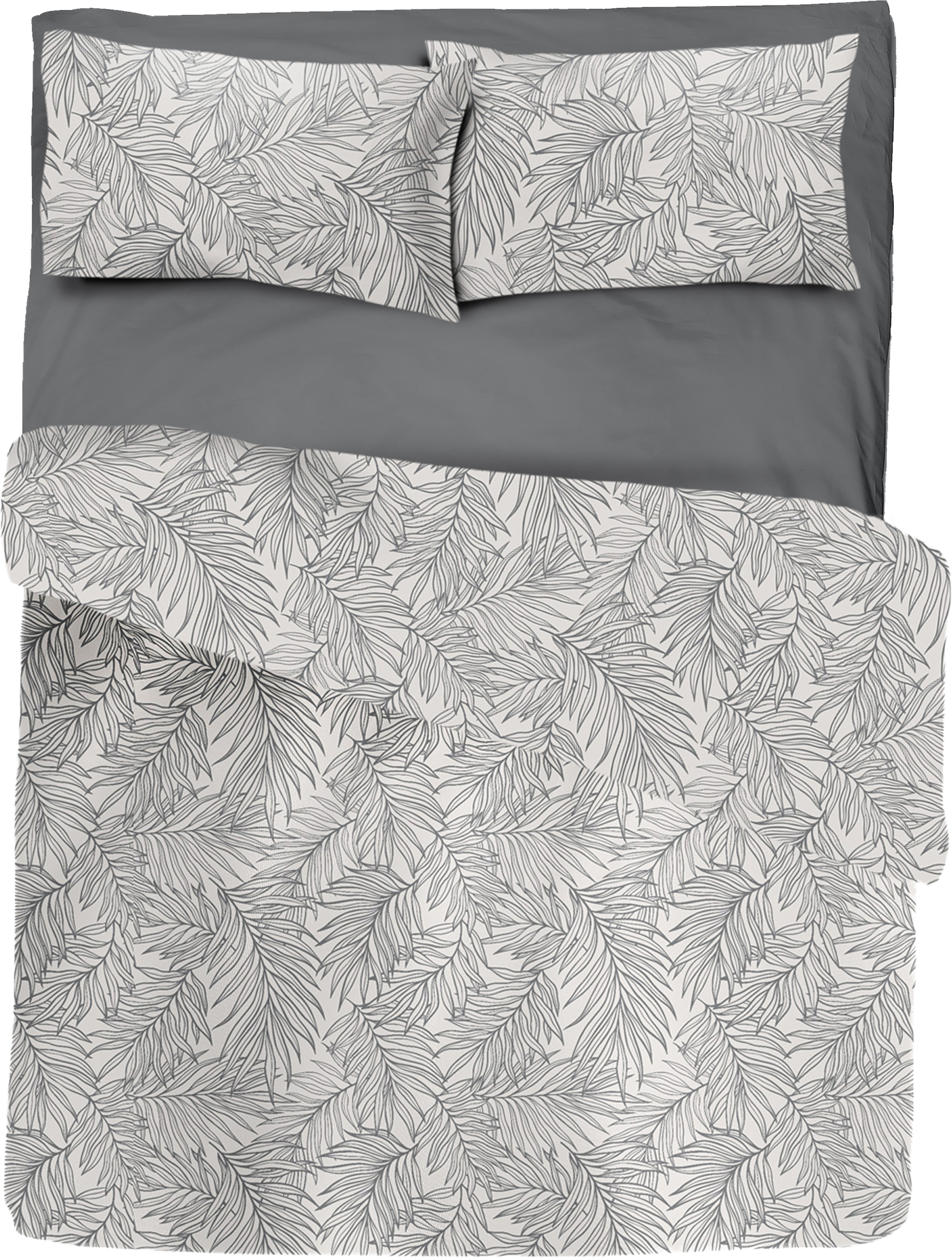 Изображение товара Комплект постельного белья Евро HOMECLUB Shadow серый рисунок бязь Россия