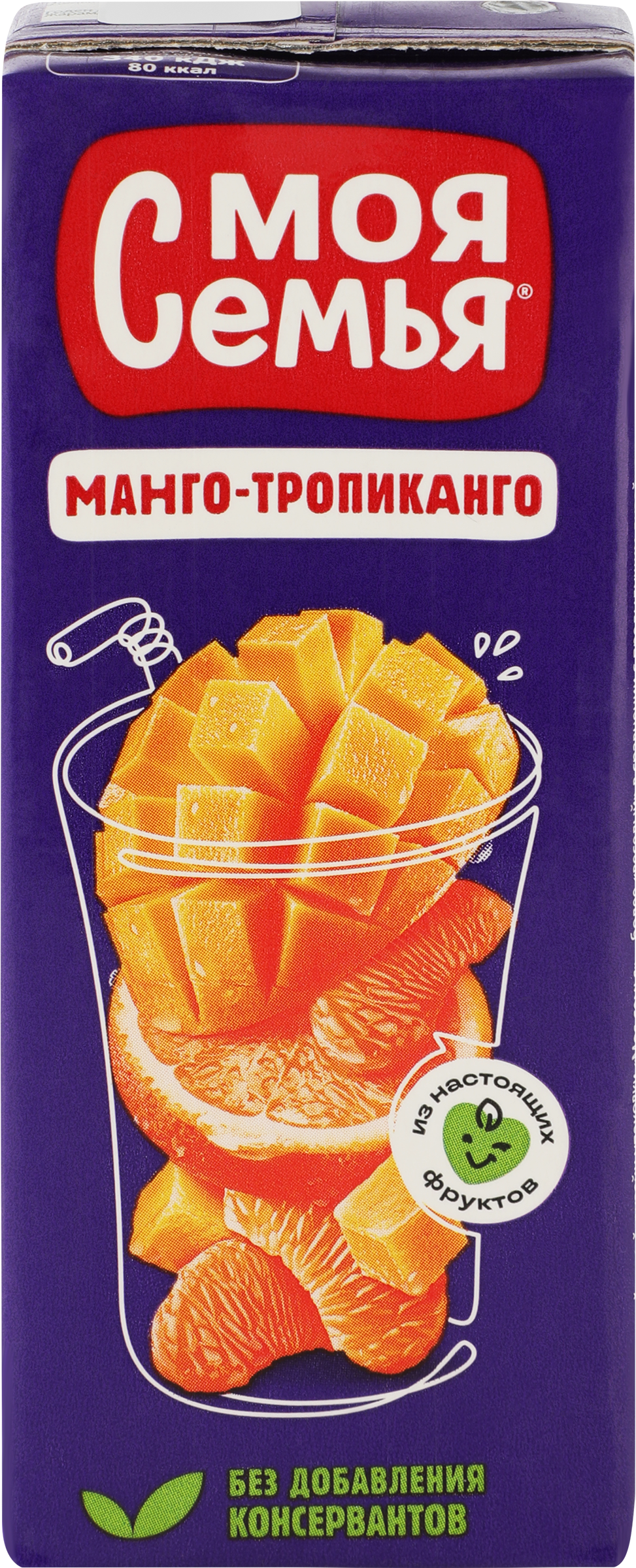 Изображение товара Напиток сокосодержащий МОЯ СЕМЬЯ Манго Тропиканго, 200мл