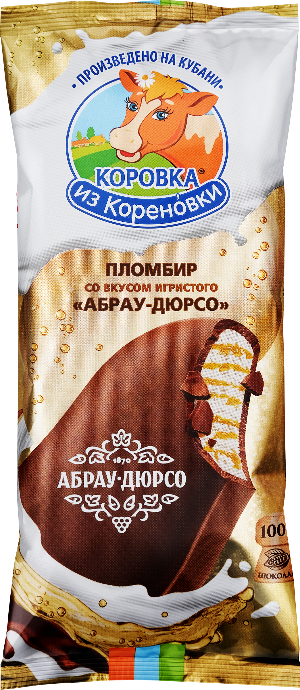 Изображение товара Мороженое эскимо КОРОВКА ИЗ КОРЕНОВКИ с вкусом шампанского и шоколада 70г