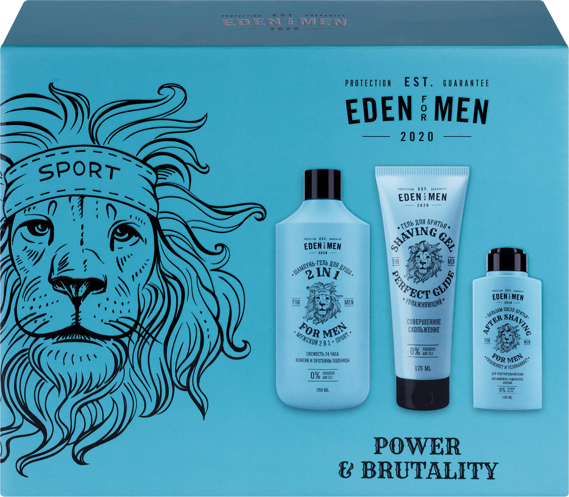Изображение товара Набор подарочный EDEN шампунь-гель 2в1+гель для бритья+бальзам после бритья