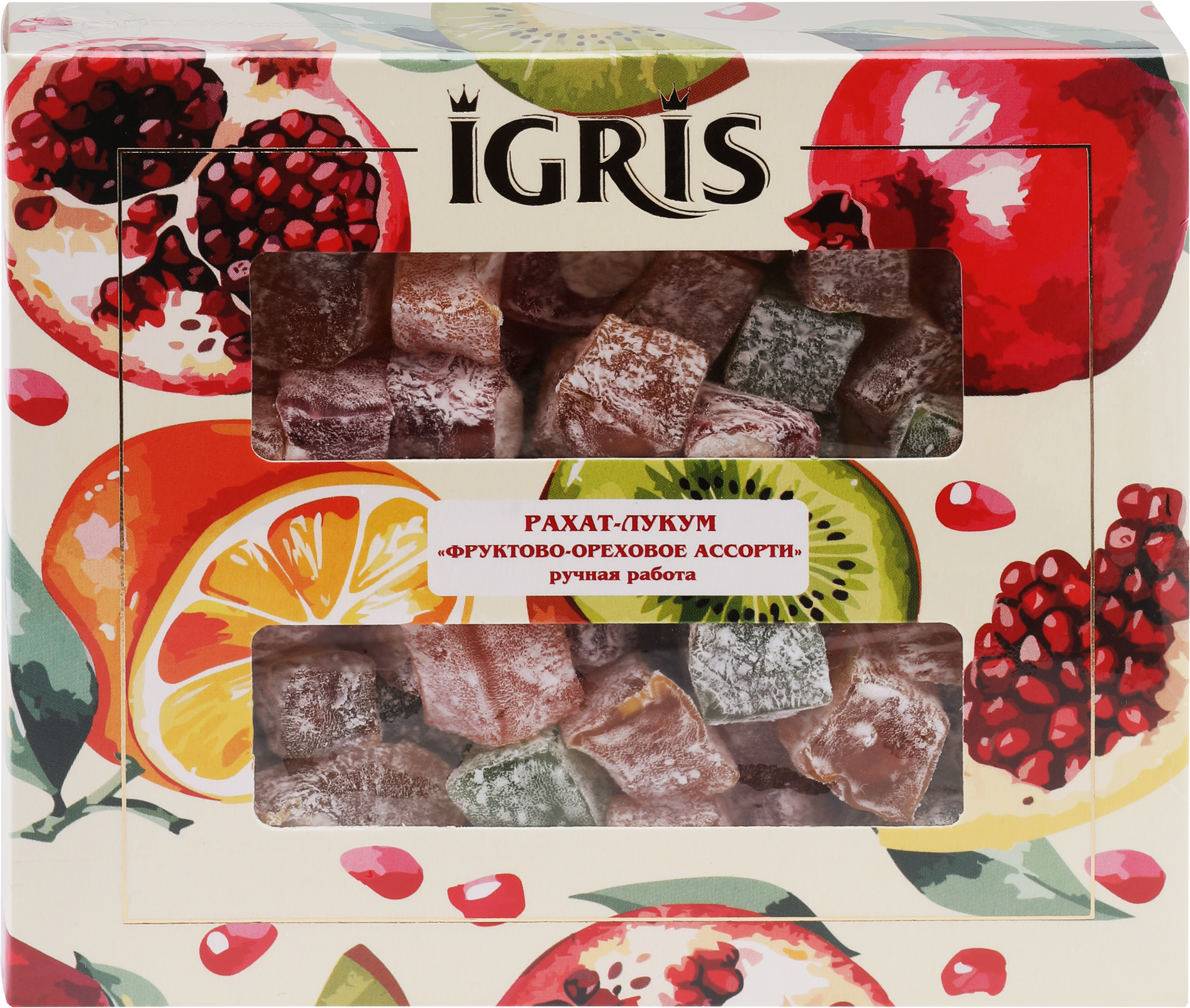 Изображение товара Рахат-лукум IGRIS Фруктово-ореховое ассорти 145г с киви, гранатом и апельсином