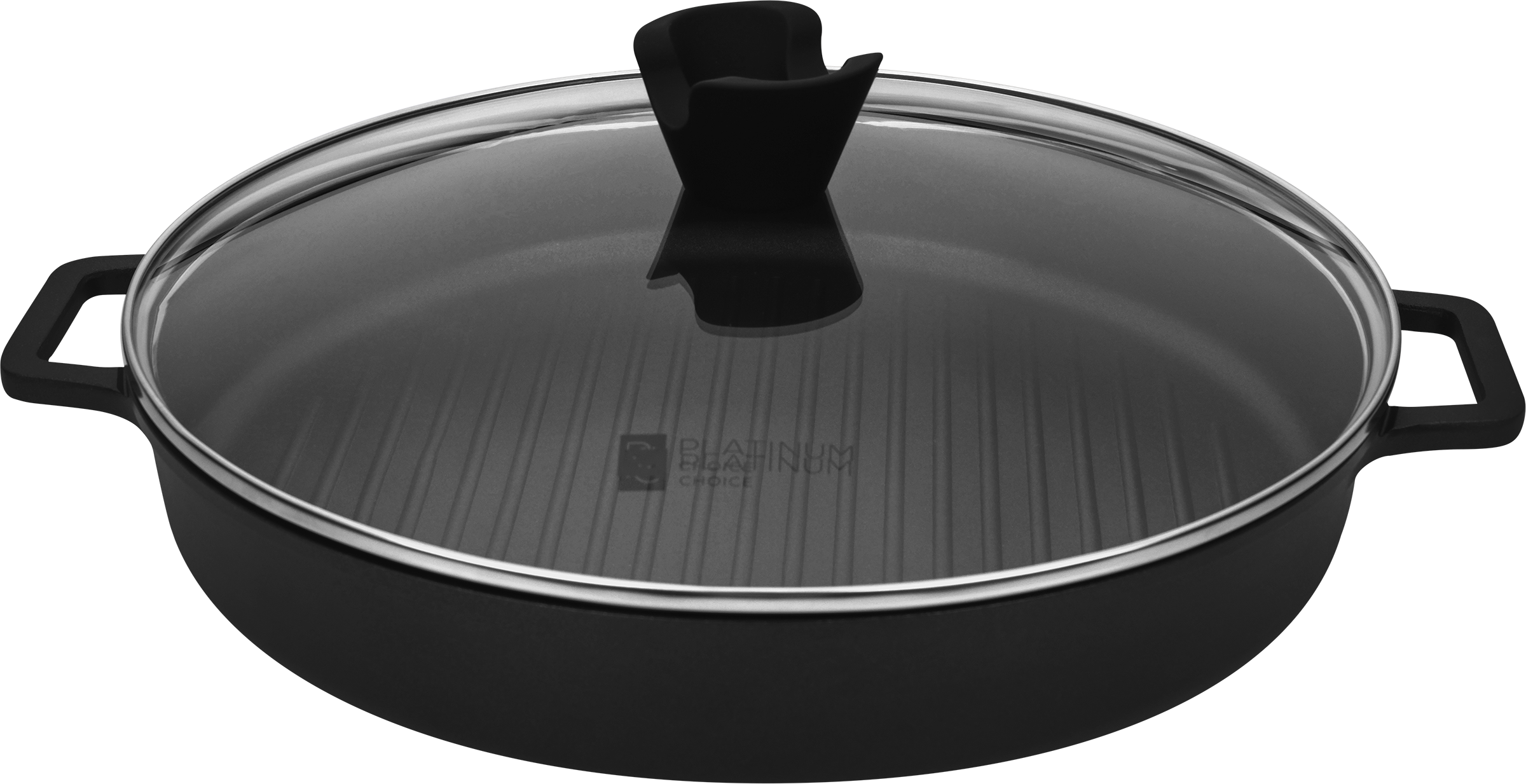 Изображение товара Сковорода-гриль PLATINUM CHOICE 28 см с крышкой