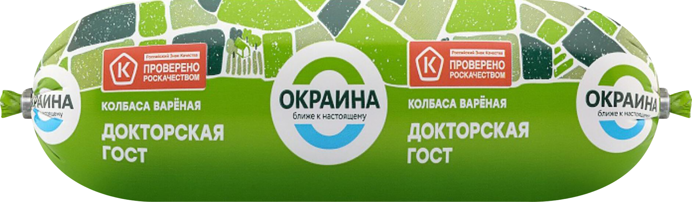 Изображение товара Колбаса вареная Докторская ОКРАИНА 400г мясной продукт для бутербродов и закусок