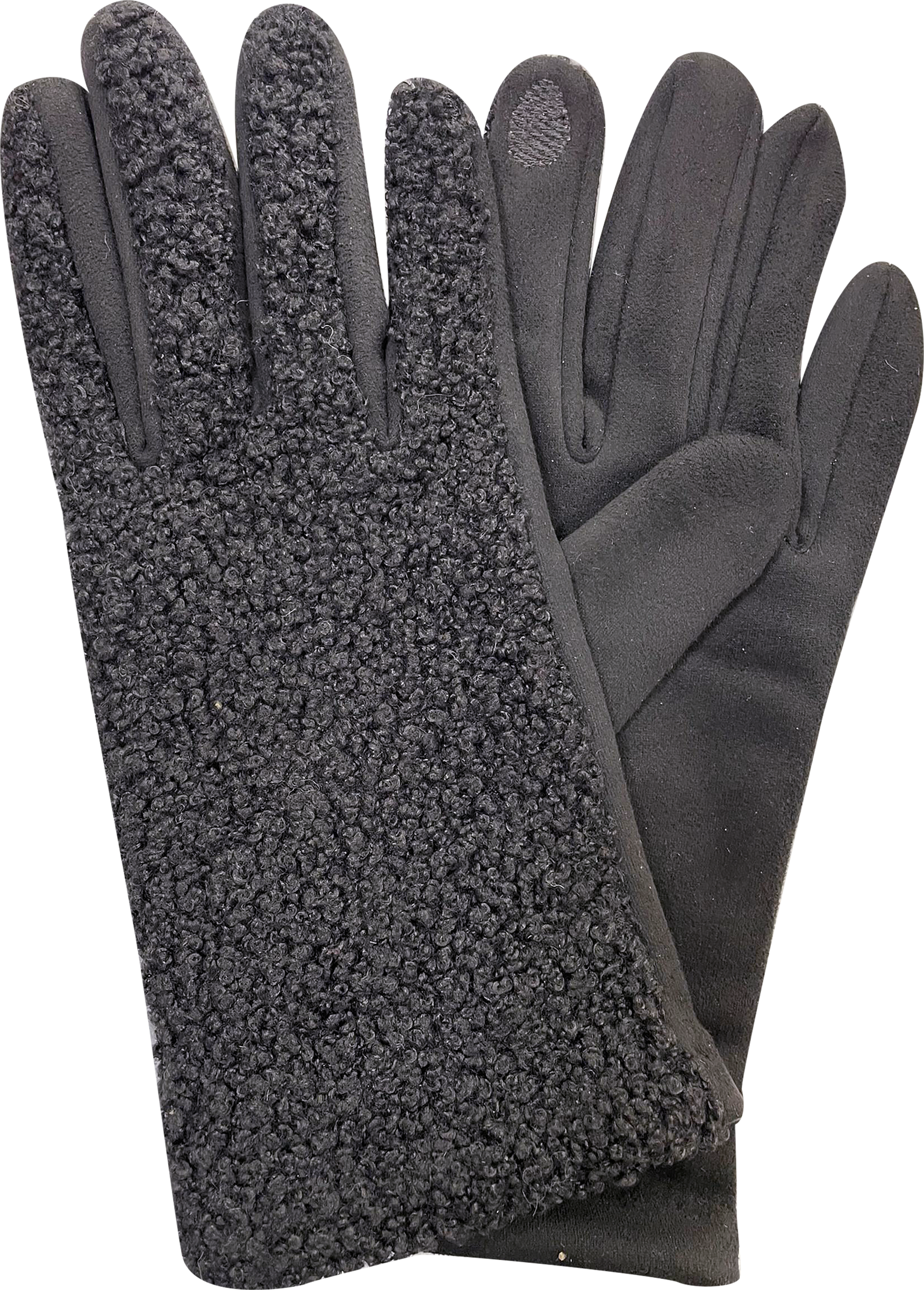 Изображение товара Демисезонные женские перчатки MIRO р 7,5 из полиэстера черные и бежевые