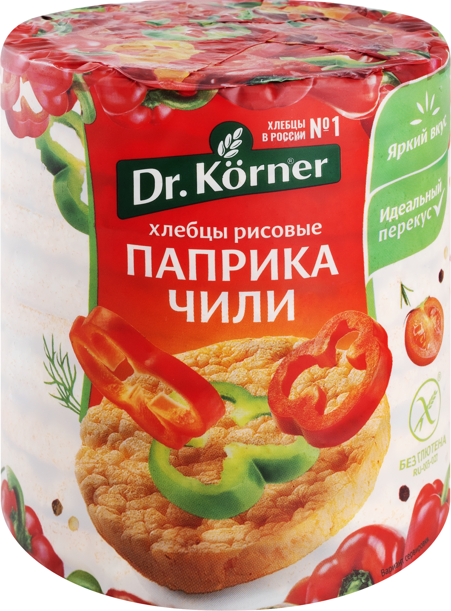 Изображение товара Хлебцы рисовые DR KORNER с паприкой и чили 80г хрустящие натуральные вкусные