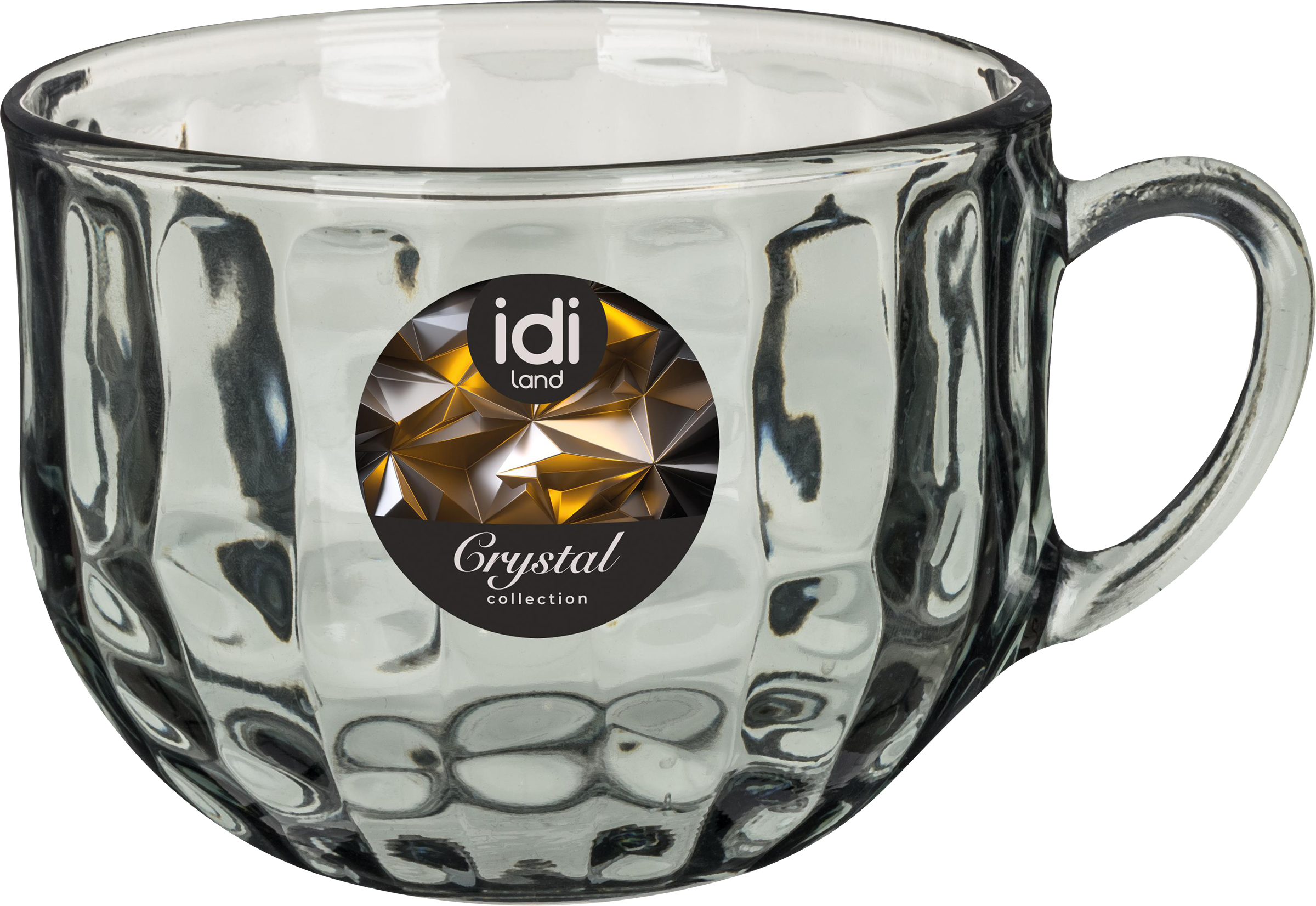 Изображение товара Бульонница IDILAND Crystal светло-серый 670мл с ручкой