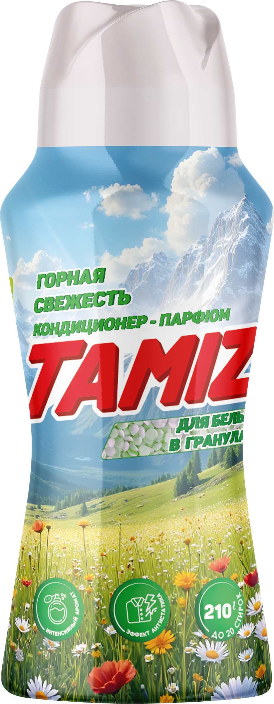 Изображение товара Кондиционер-парфюм для белья TAMIZ Горная свежесть 210г гранулы для машинной стирки