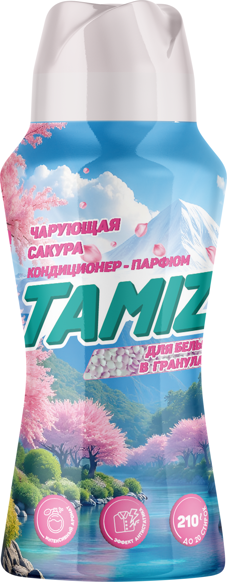 Изображение товара Кондиционер-парфюм для белья TAMIZ Чарующая сакура 210г для приятного аромата во время стирки