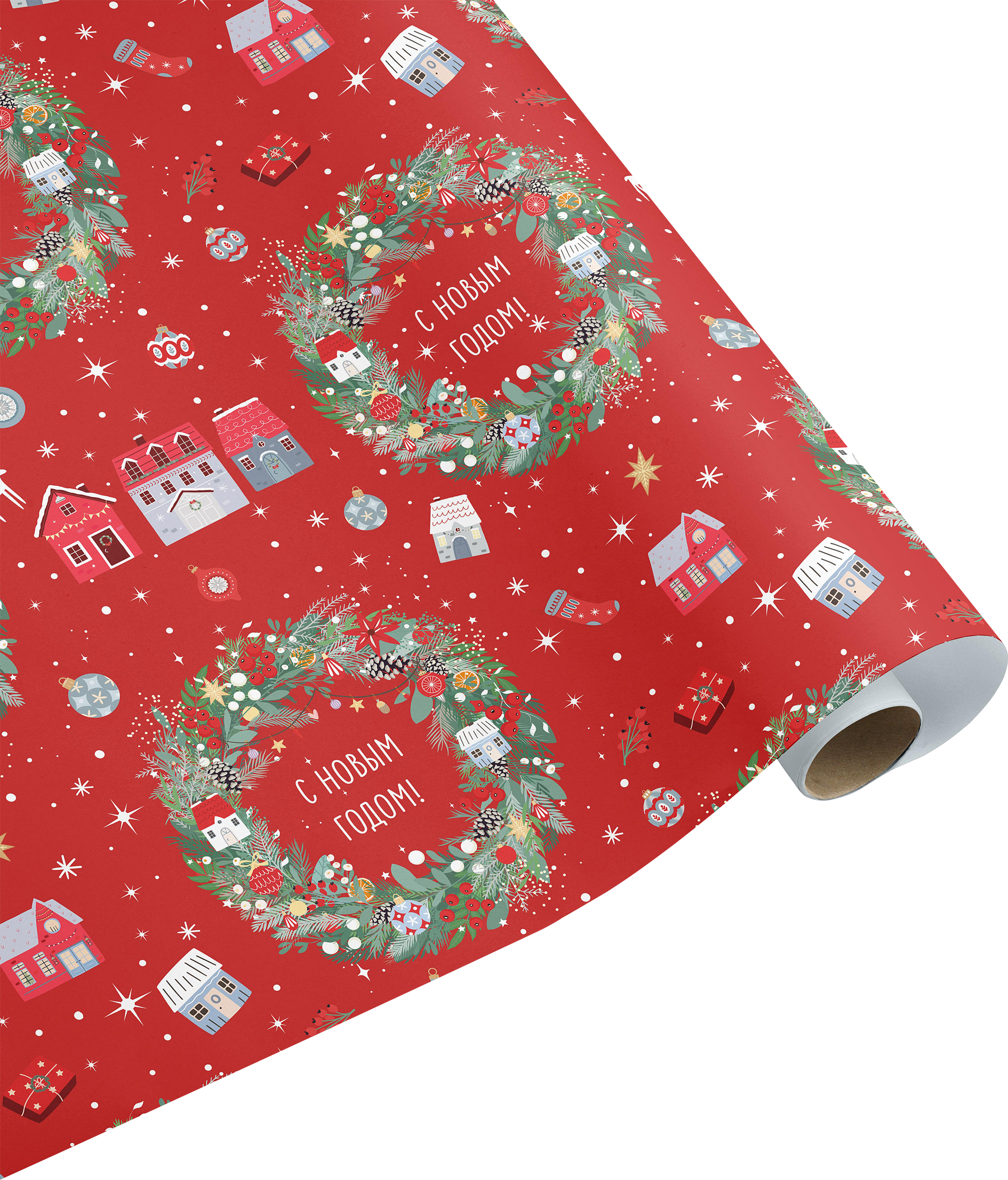 Изображение товара Декоративная упаковочная бумага CITY HOME TRADE Мишкина клюква 70х100см