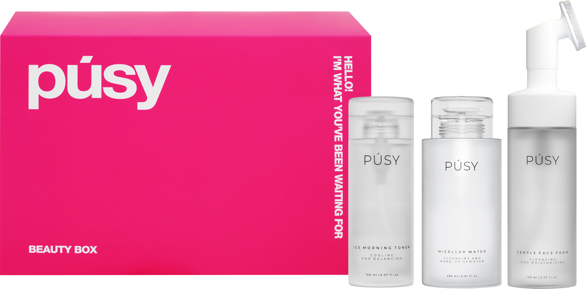 Изображение товара Подарочный набор PUSY пенка, тоник и мицеллярная вода 590 мл для всех типов кожи