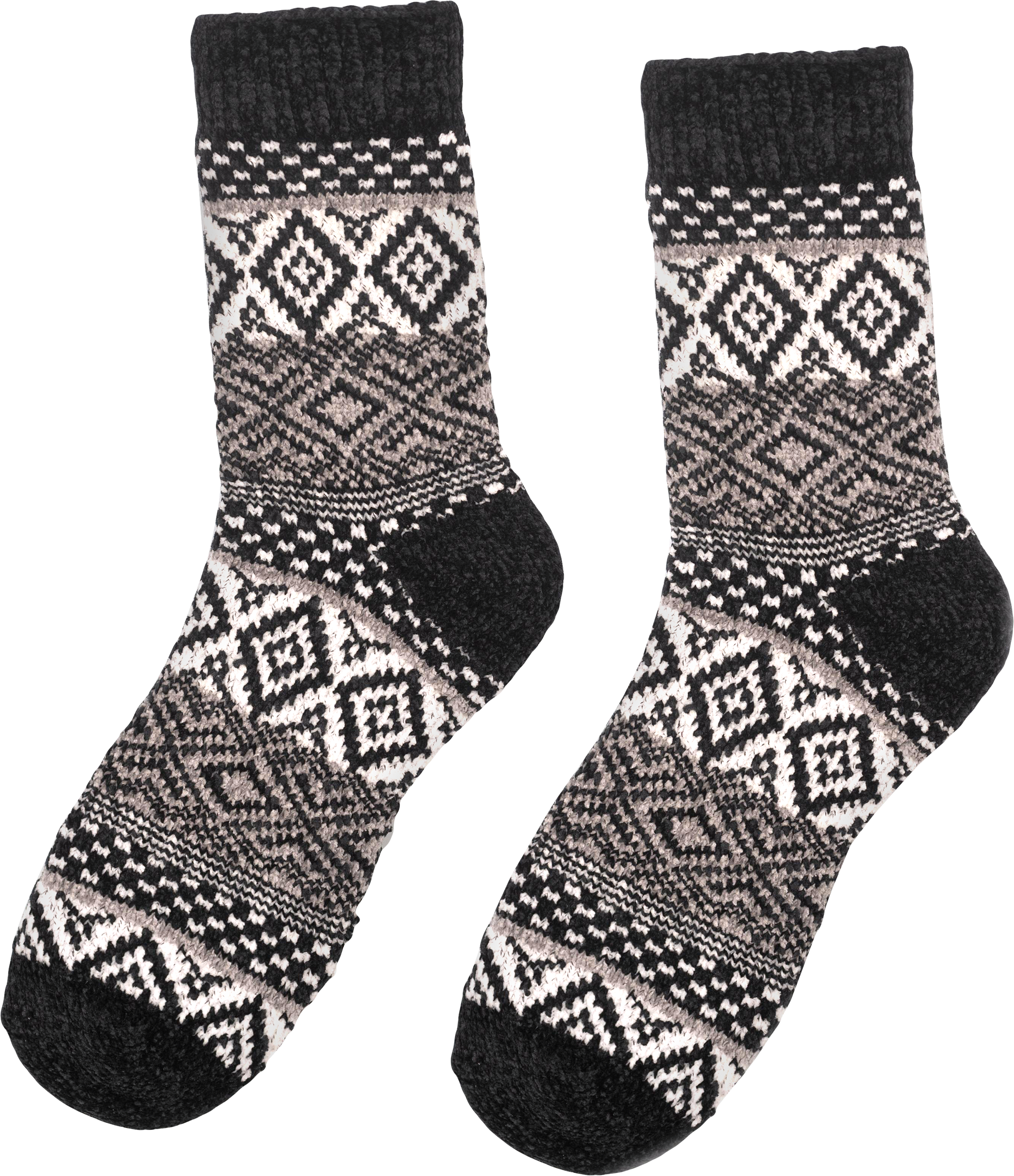 Изображение товара Мужские плюшевые носки OEMEN с узором 25-31 размер черно-серые