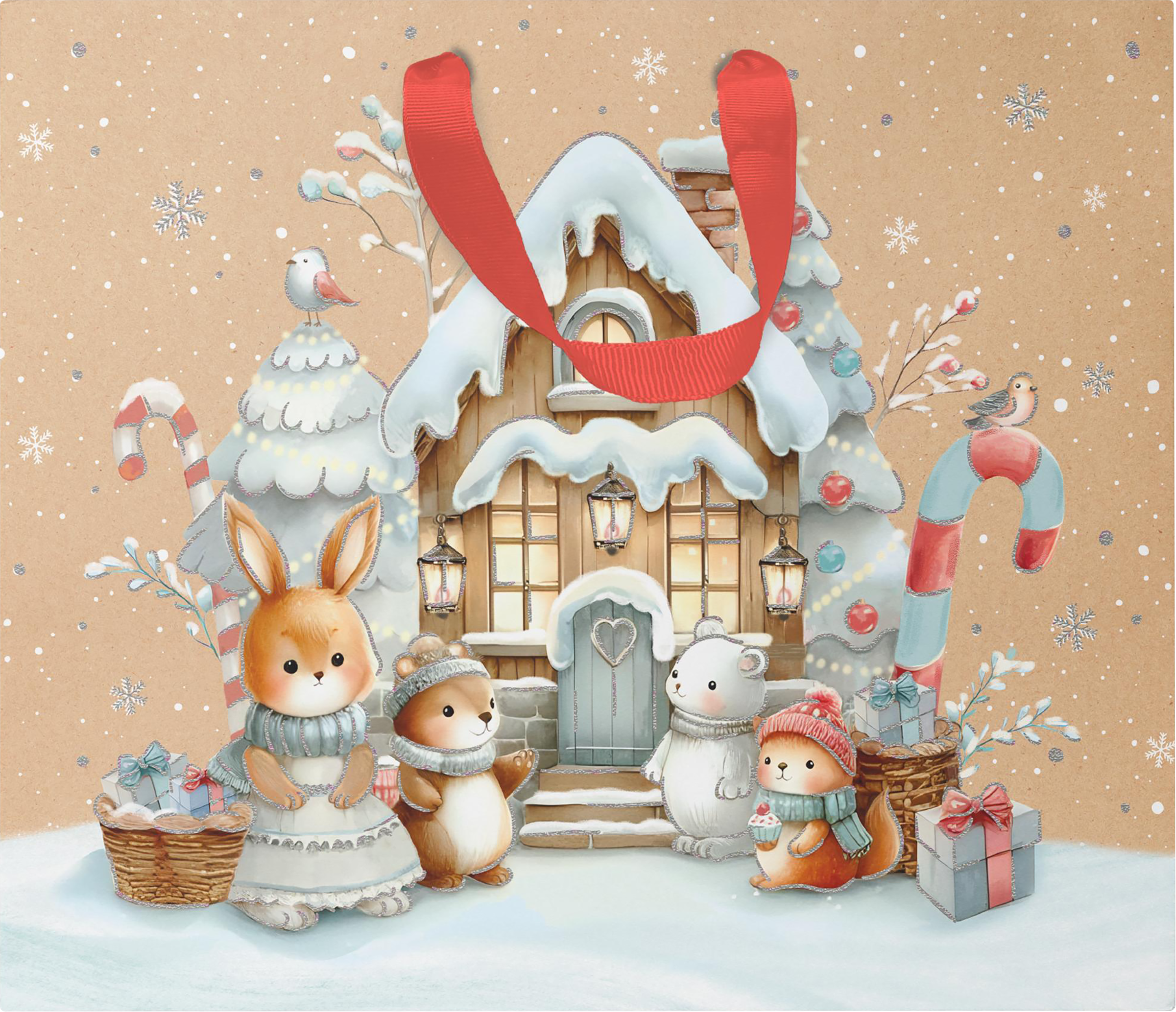 Изображение товара Подарочный пакет CITY HOME TRADE Christmas Kraft 40х48х18см для подарков