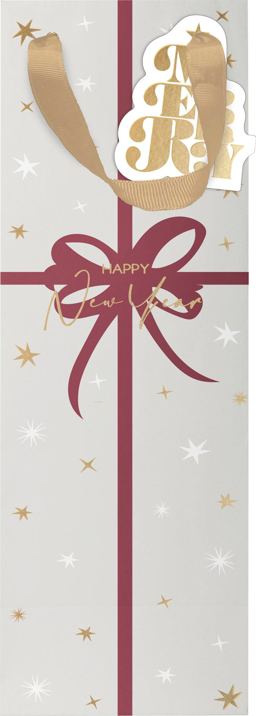 Изображение товара Подарочный пакет CITY HOME TRADE X-Mas Academy под бутылку 38х12х10см