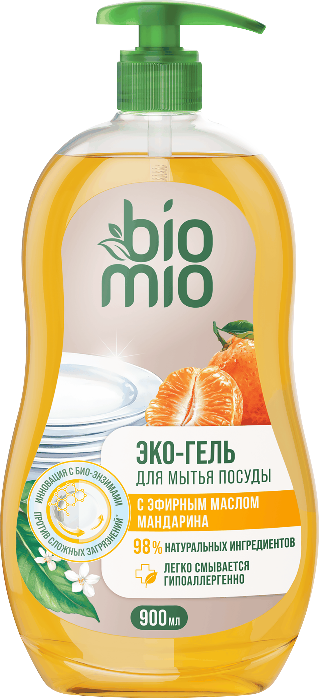Изображение товара Гель для мытья посуды BIOMIO Эко Мандарин, 900мл