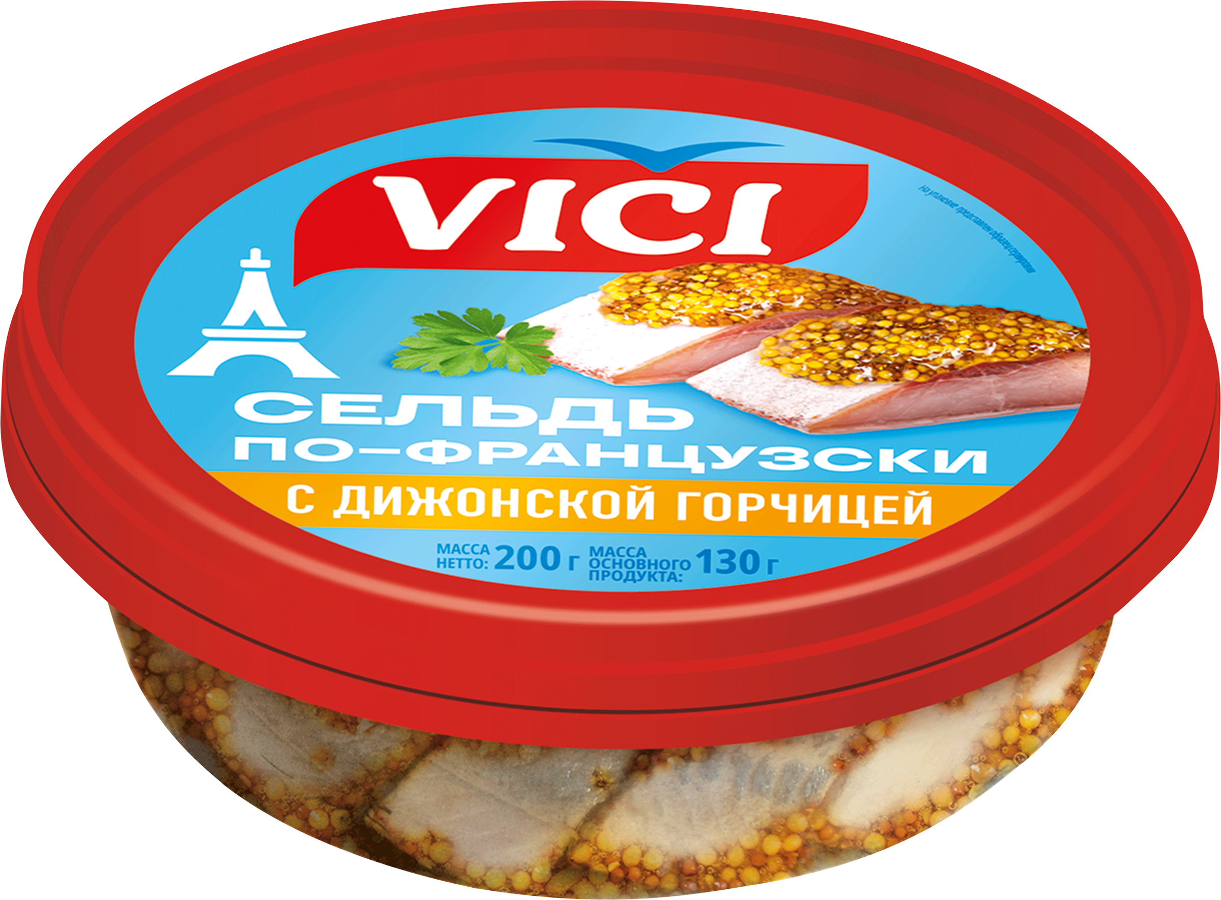 Изображение товара Сельдь VICI по-французски филе-кусочки с дижонской горчицей 200г