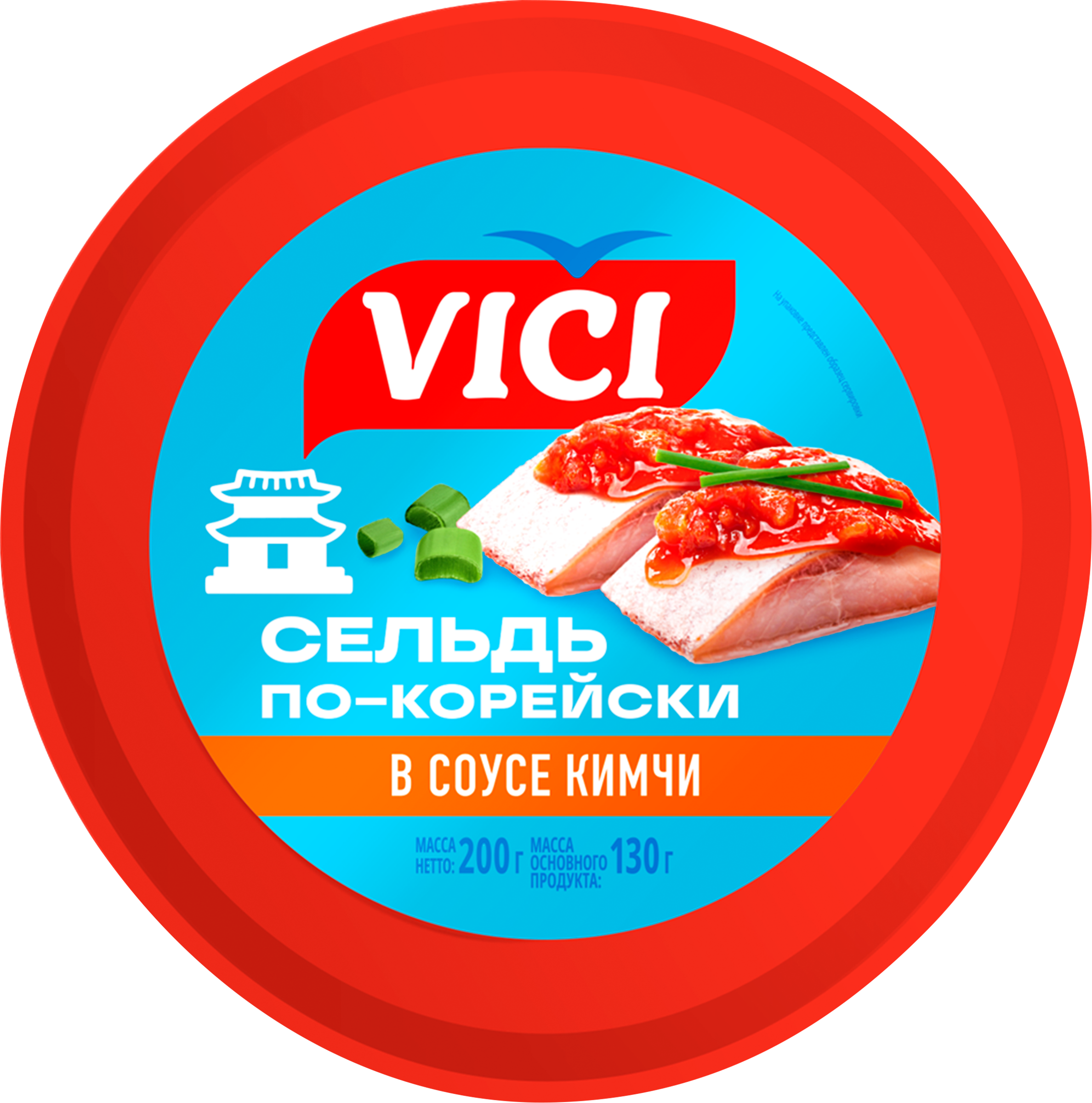 Изображение товара Сельдь VICI По-корейски в соусе кимчи, филе-кусочки, 200г