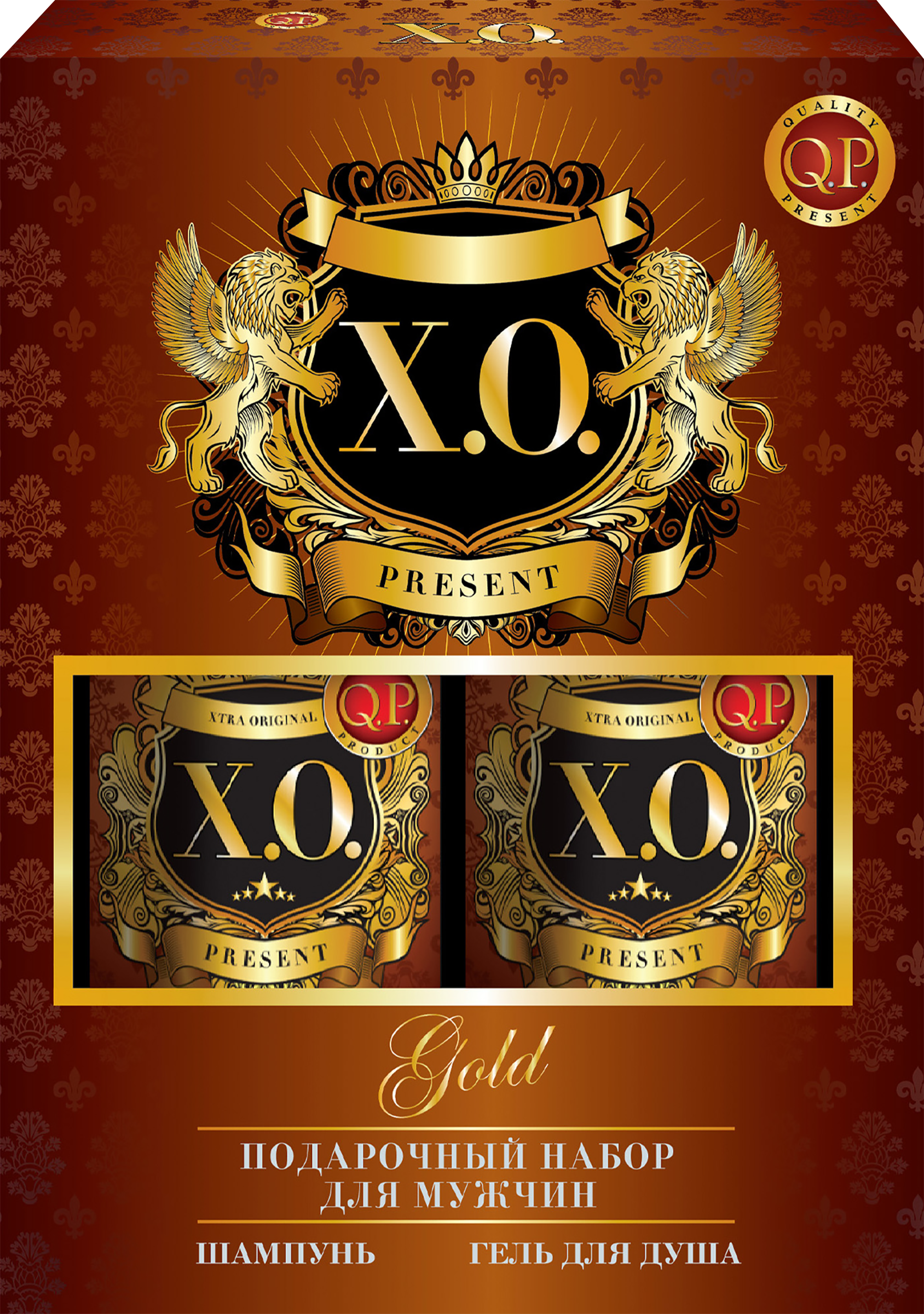 Изображение товара Подарочный набор COMPLIMENT Q.P. X.O. Gold Гель для душа и шампунь 250мл