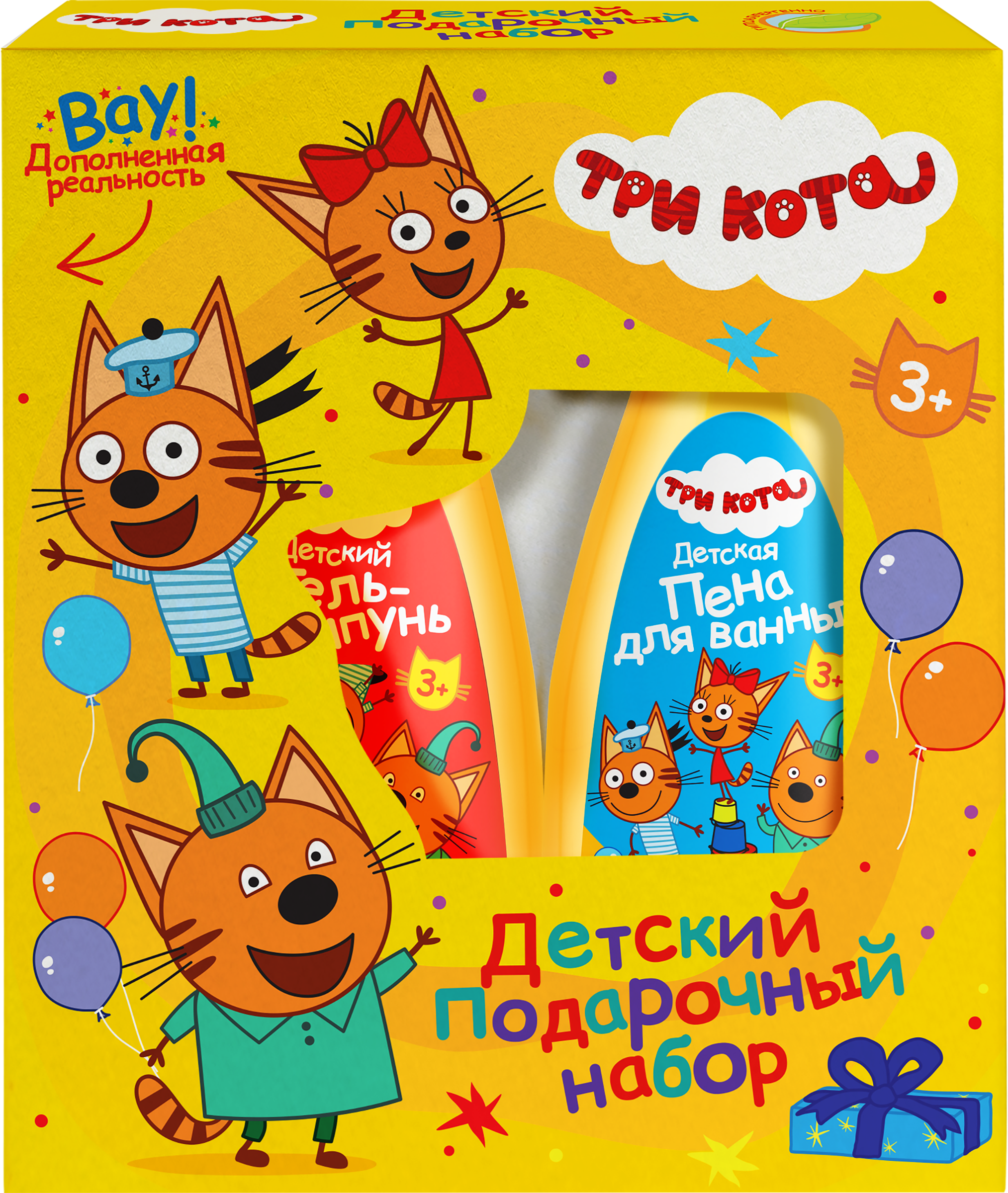 Изображение товара Подарочный набор ТРИ КОТА Классик гель-шампунь и пена для ванны 250мл
