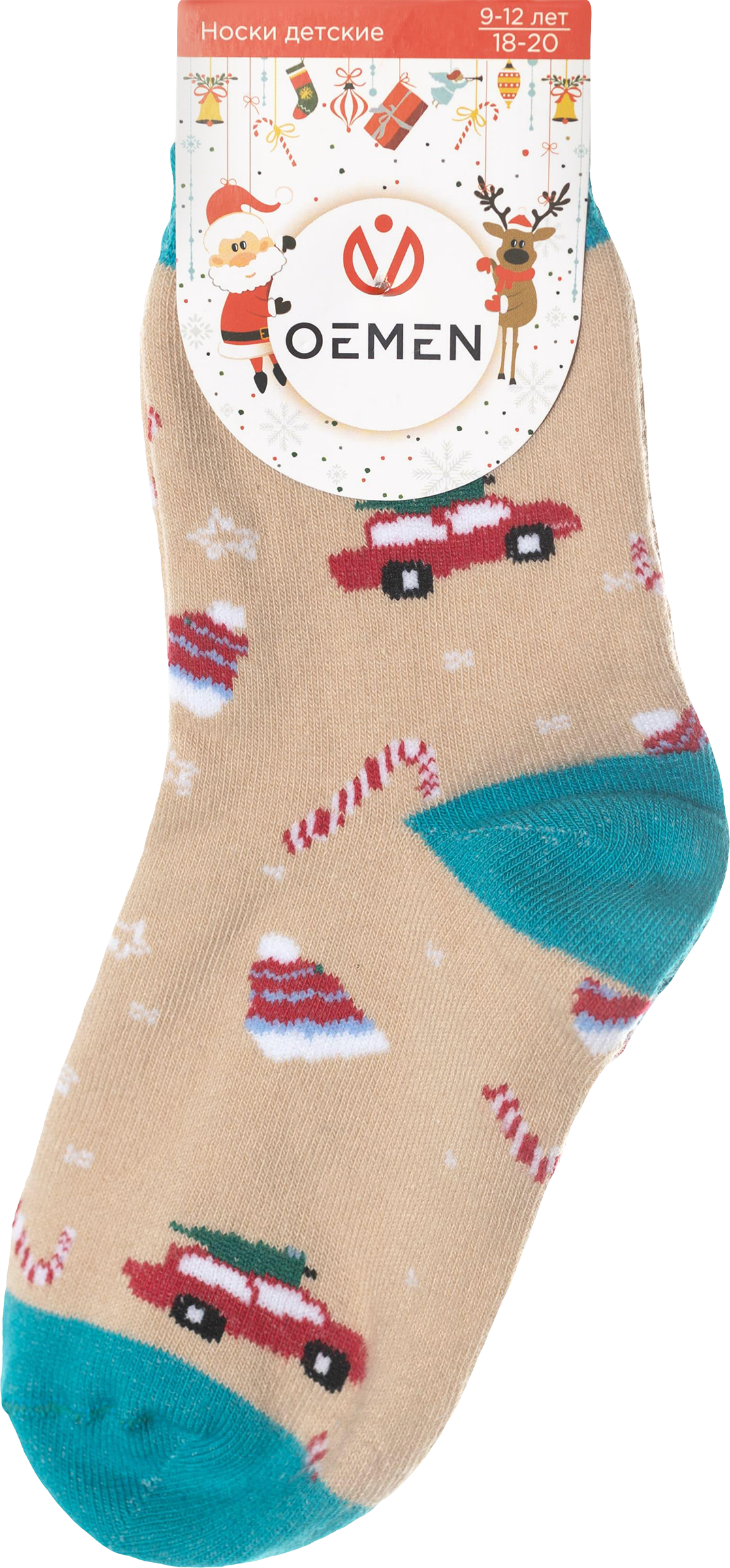 Изображение товара Детские носки OEMEN Новый год с принтом для малышей и школьников