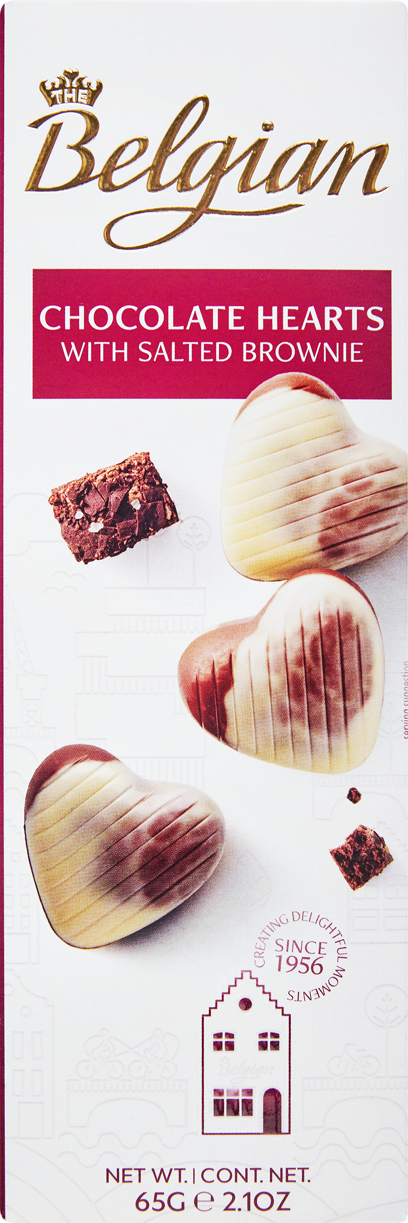 Изображение товара Шоколадные сердечки с соленым брауни 65г - изысканное кондитерское изделие