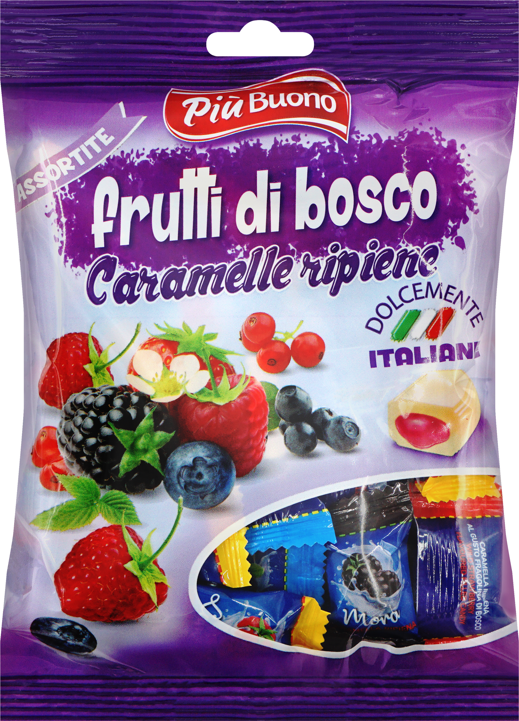 Изображение товара Конфеты PIU BUONO Ягодная карамель, в ассортименте, 175г