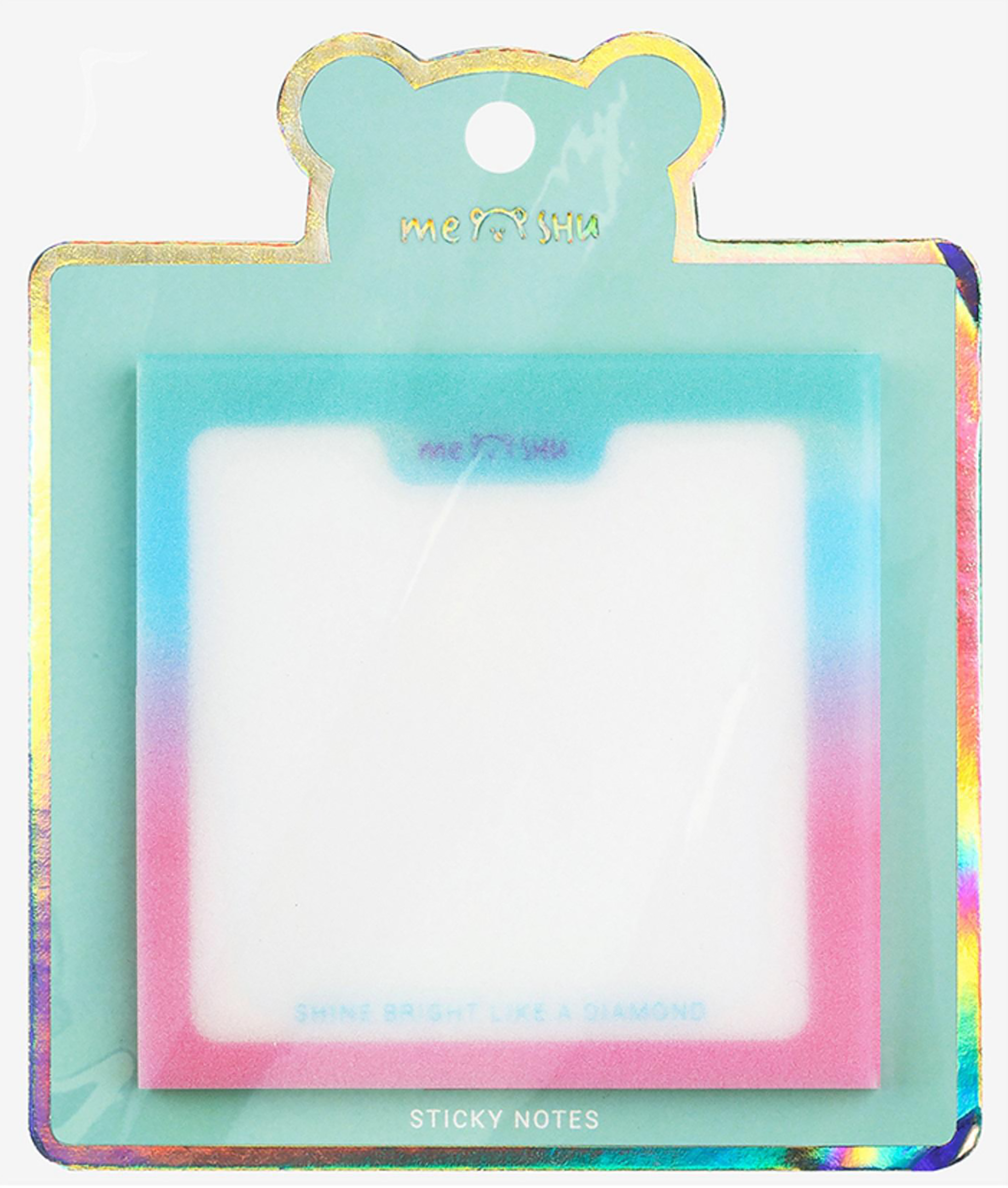 Изображение товара Блок самоклеящийся MESHU Shine Bright, 7,6х7,6см, 50 листов, прозрачный с дизайном