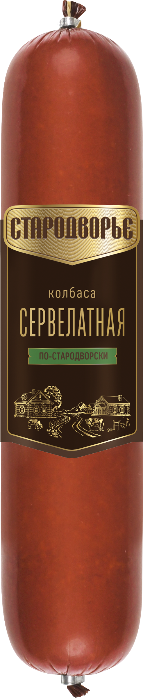 Изображение товара Колбаса копчено-вареная СТАРОДВОРЬЕ Сервелатная по-Стародворски весовая