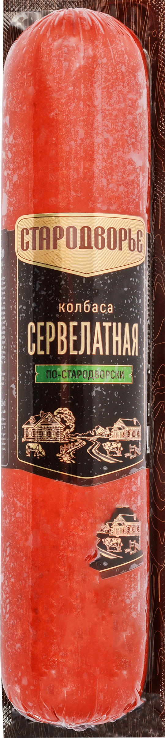 Изображение товара Колбаса копчено-вареная СТАРОДВОРЬЕ Сервелатная по-Стародворски, весовая