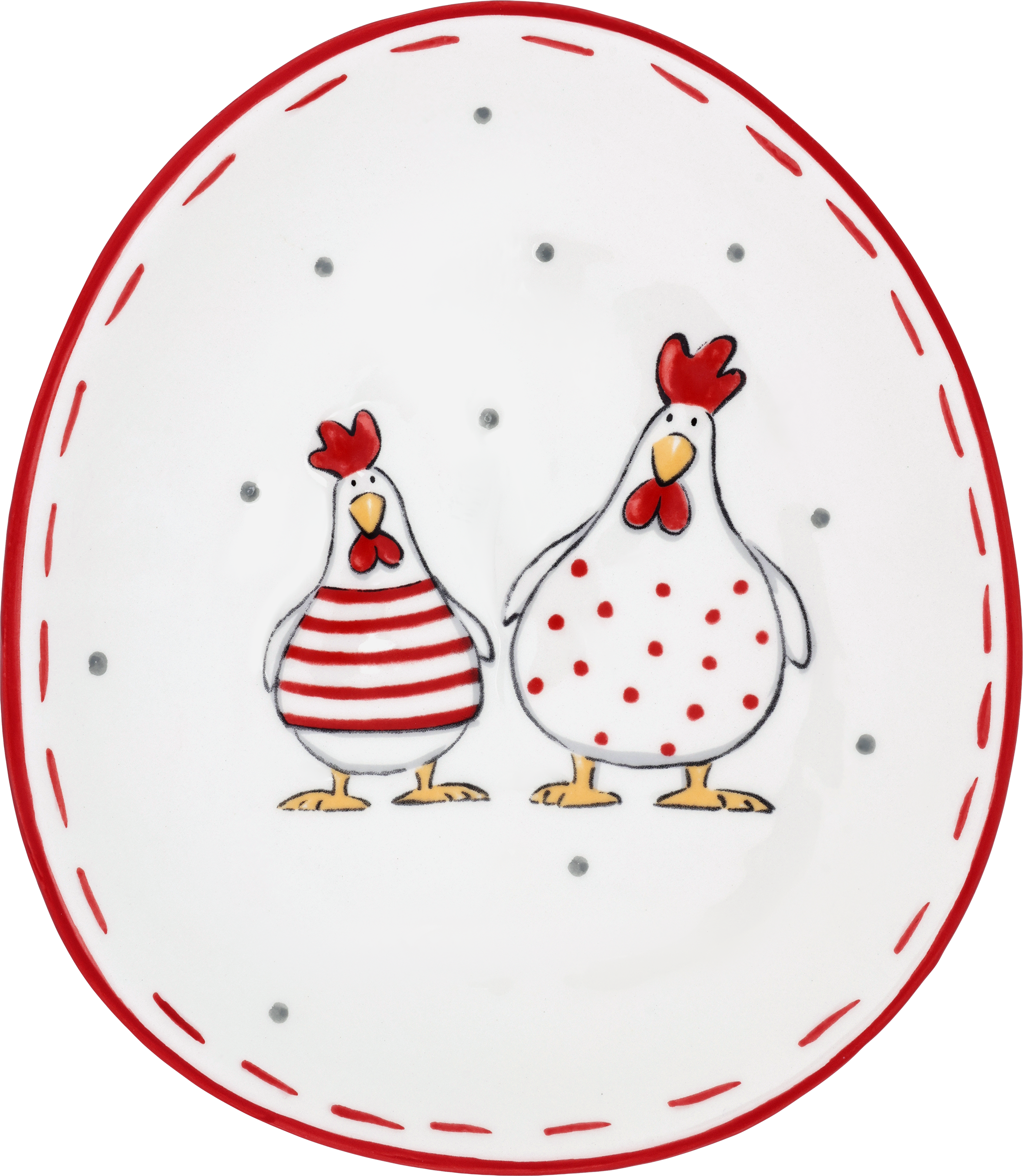 Изображение товара Тарелка сервировочная HOMECLUB Курочки 23х19см, керамика, Арт. SLE-10